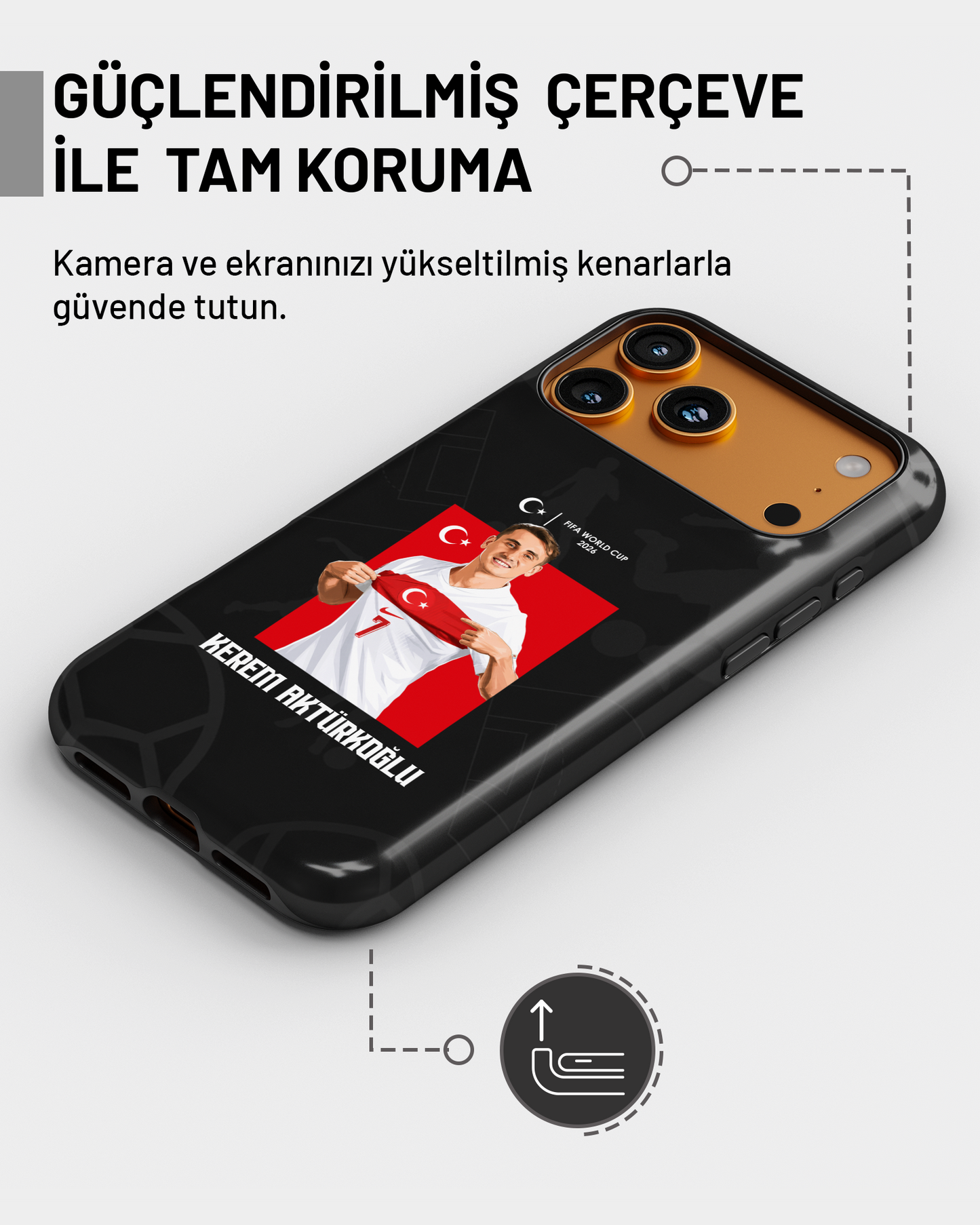 Türkiye WC 2026 Kerem Aktürkoğlu PROTECT Telefon Kılıfı