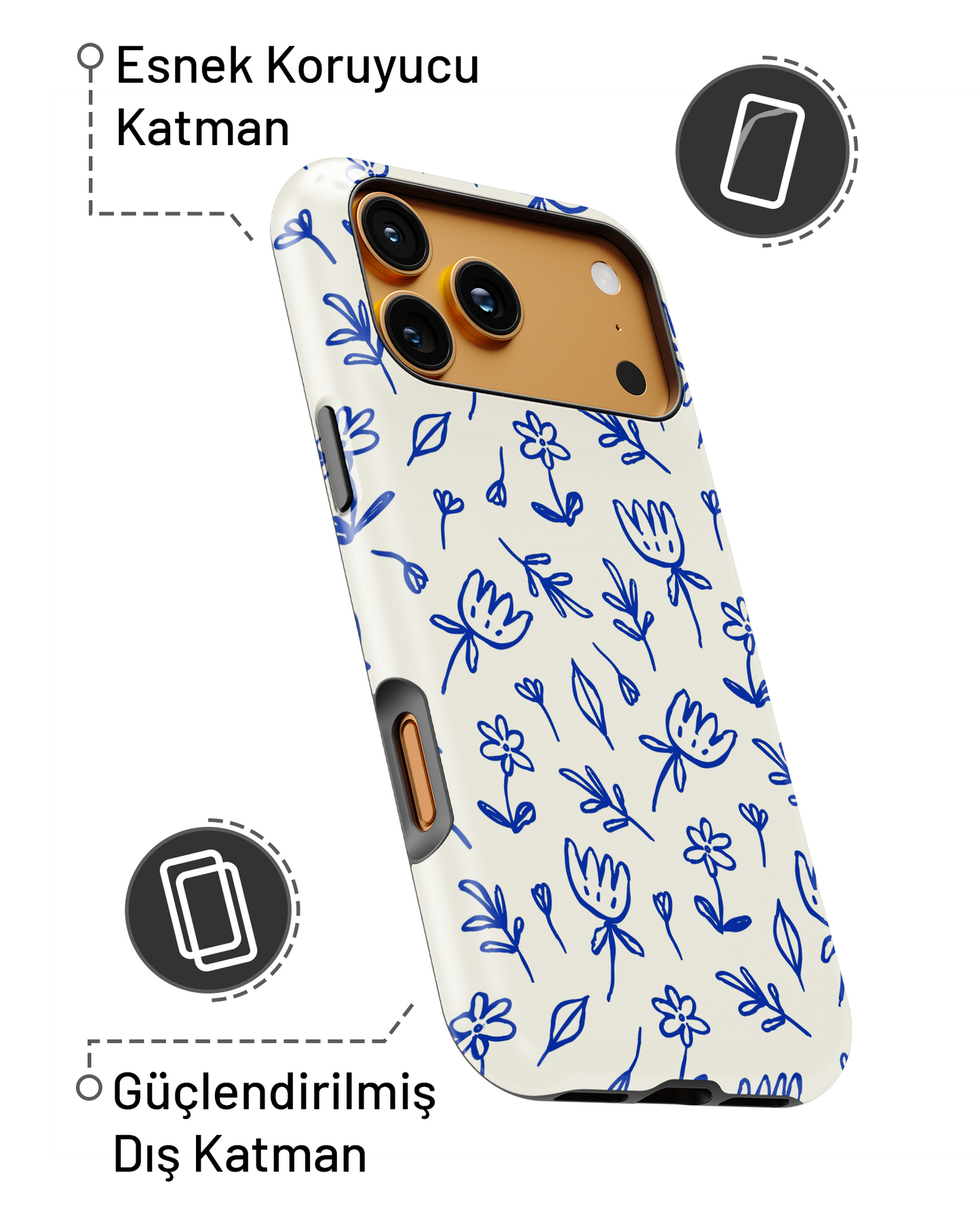 Summer Collection Blue Doodle PROTECT Telefon Kılıfı