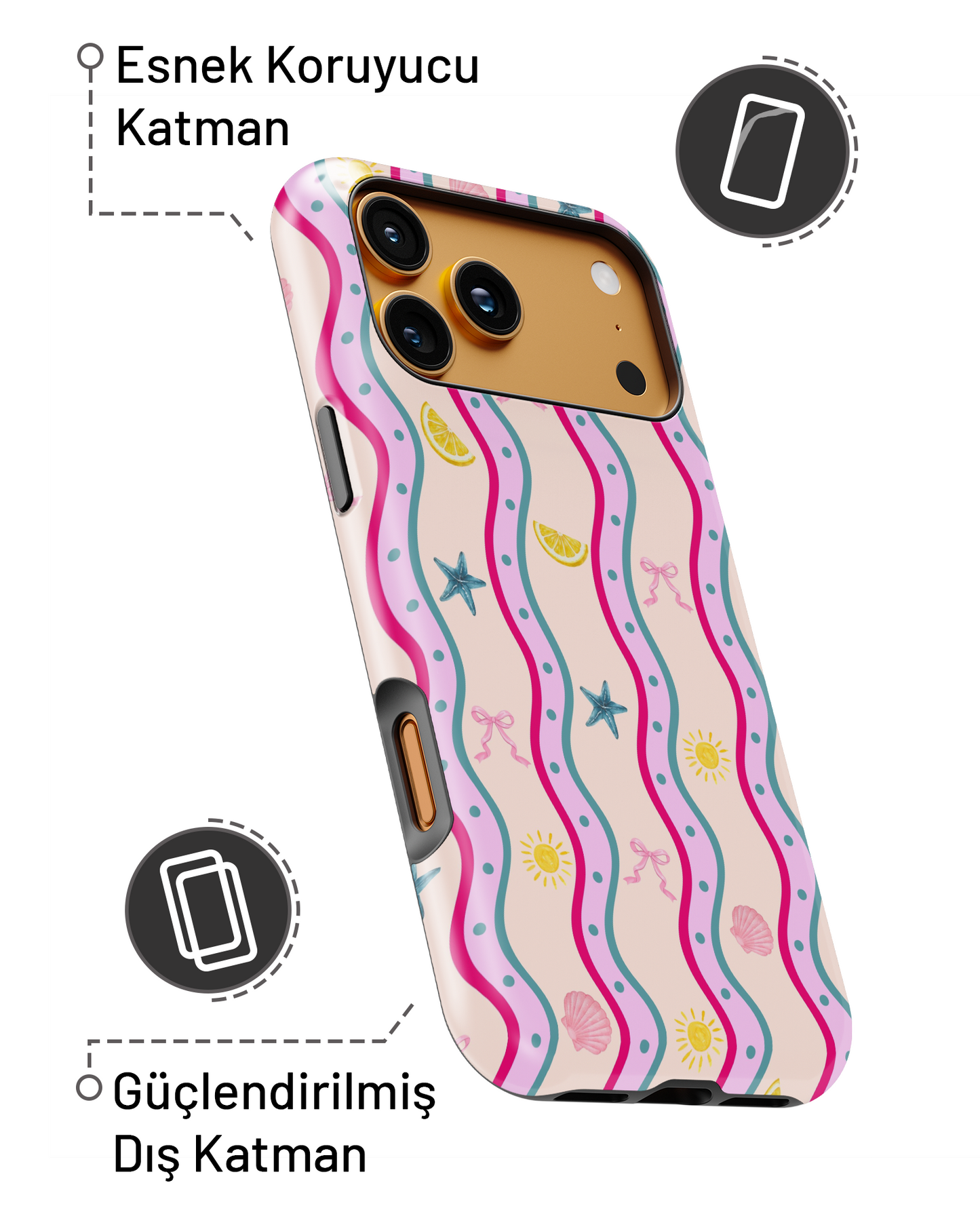 Summer Collection Pink Wave PROTECT Telefon Kılıfı