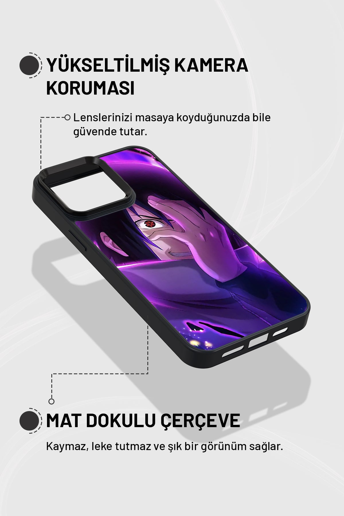 "Sasuke" Siyah İmpact Telefon Kılıfı