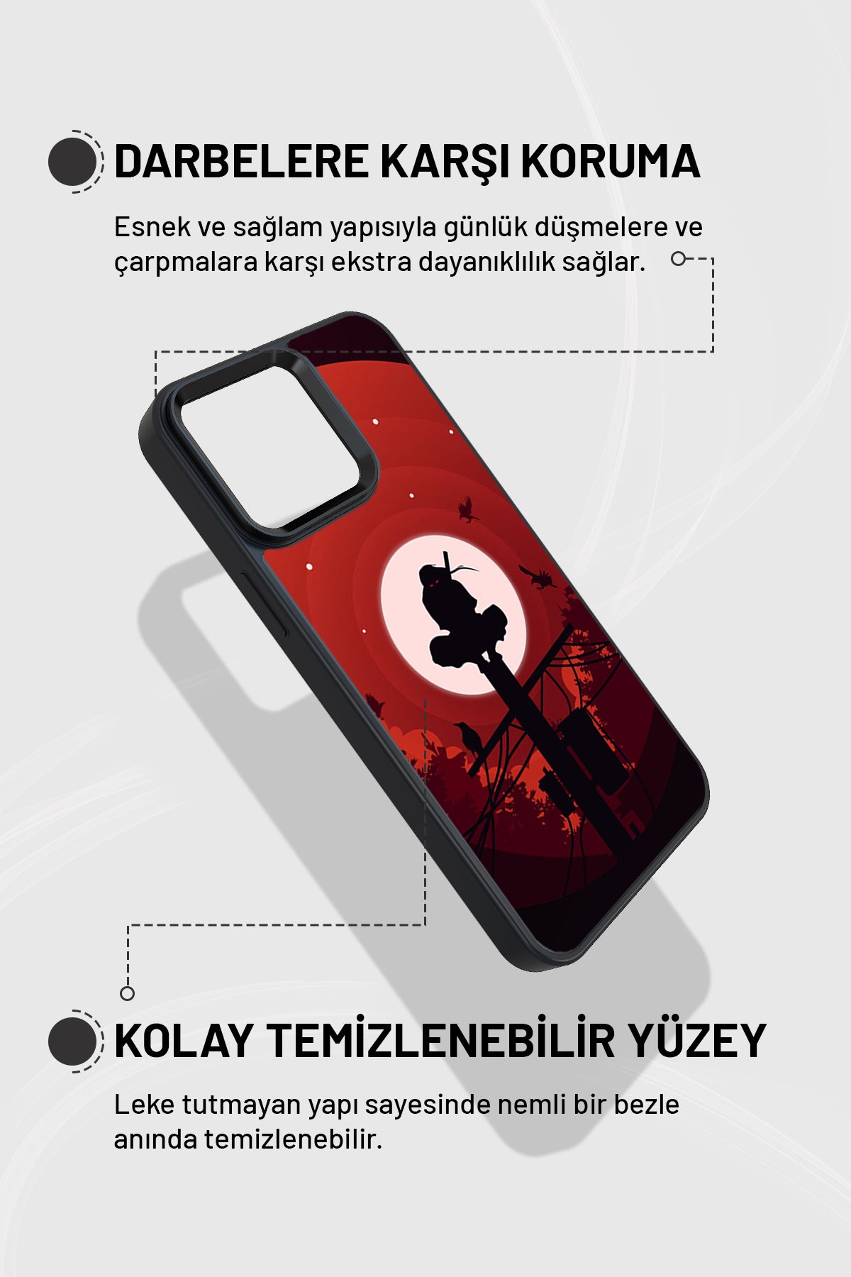 "Uchiha İtachi" Siyah İmpact Telefon Kılıfı