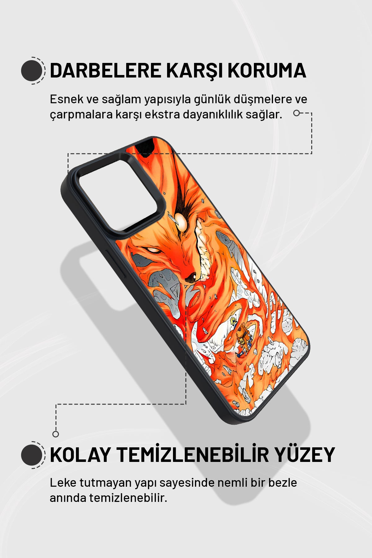 "Naruto x Kurama 2" Siyah İmpact Telefon Kılıfı