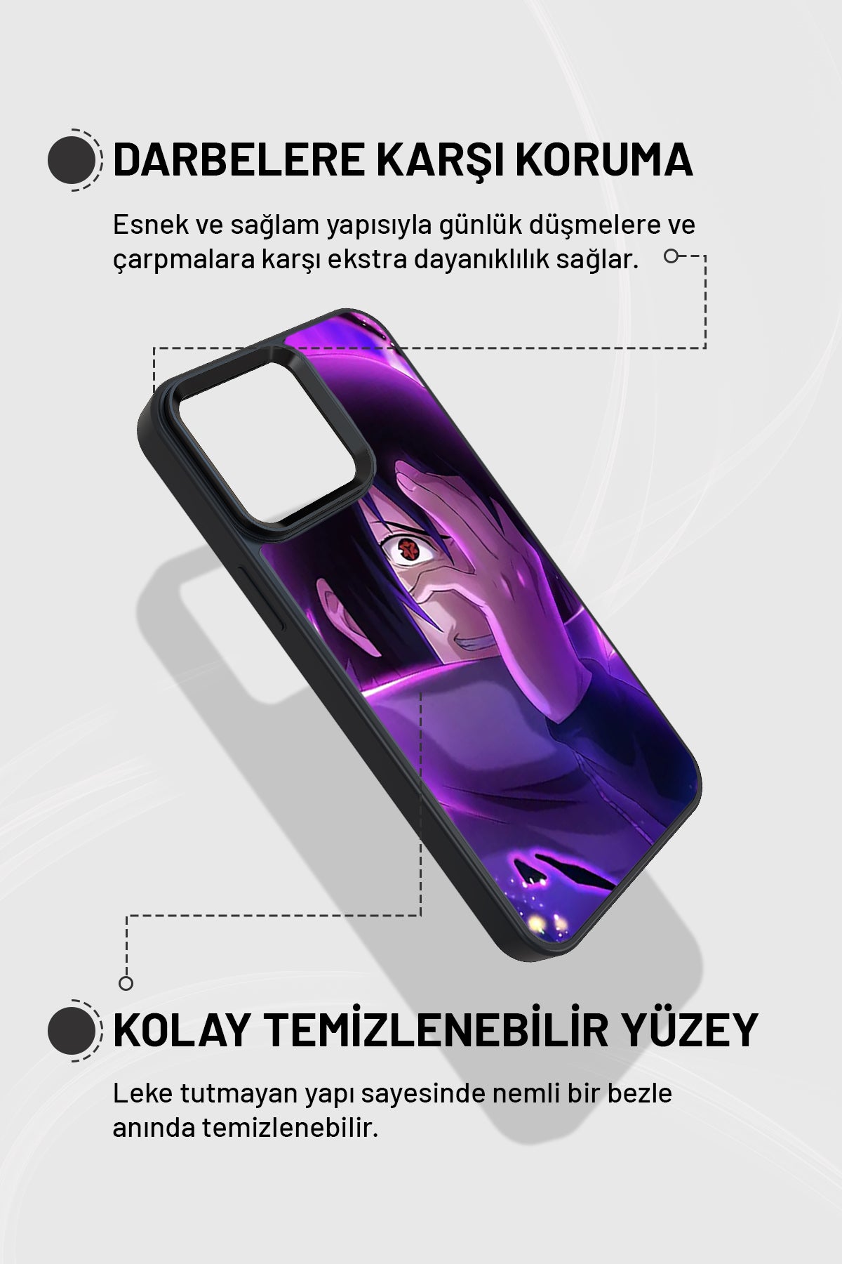 "Sasuke" Siyah İmpact Telefon Kılıfı