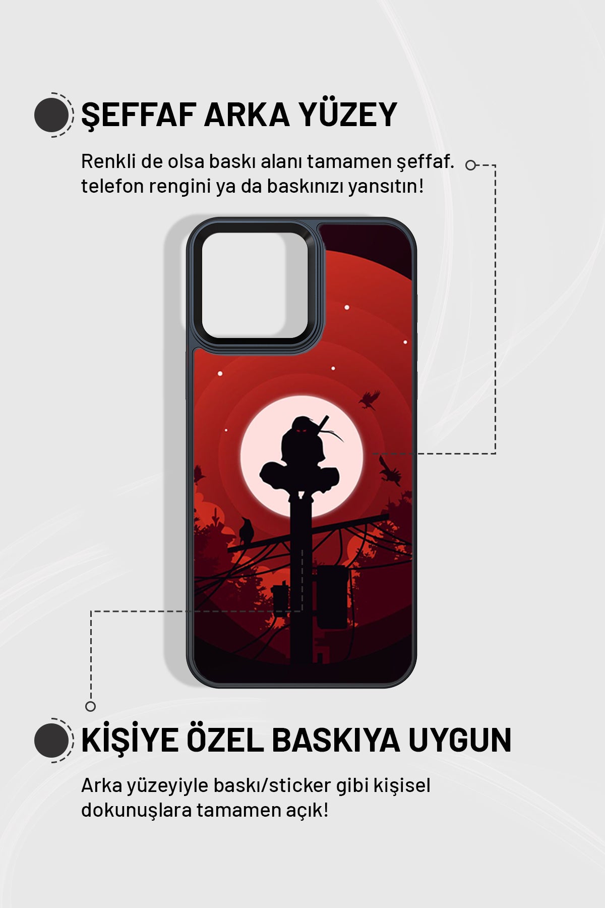 "Uchiha İtachi" Siyah İmpact Telefon Kılıfı