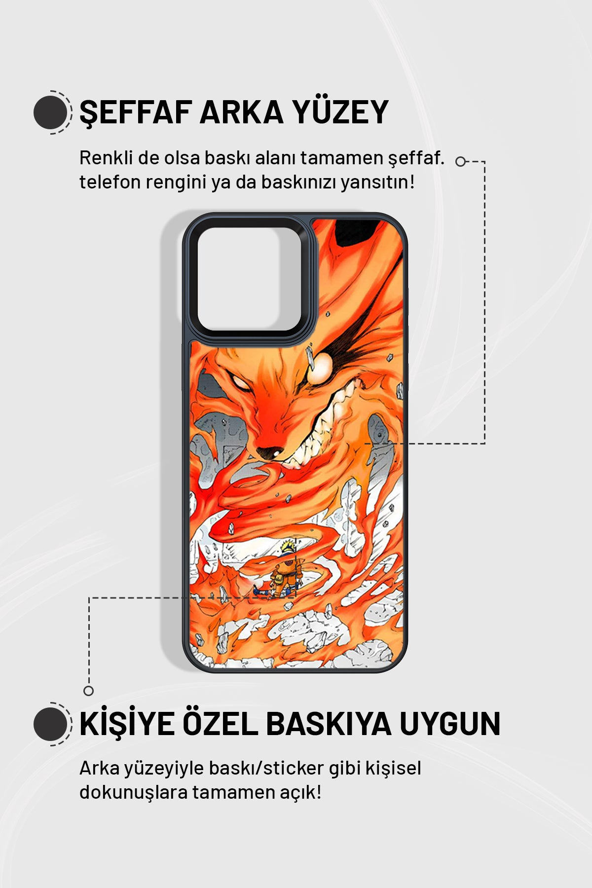 "Naruto x Kurama 2" Siyah İmpact Telefon Kılıfı