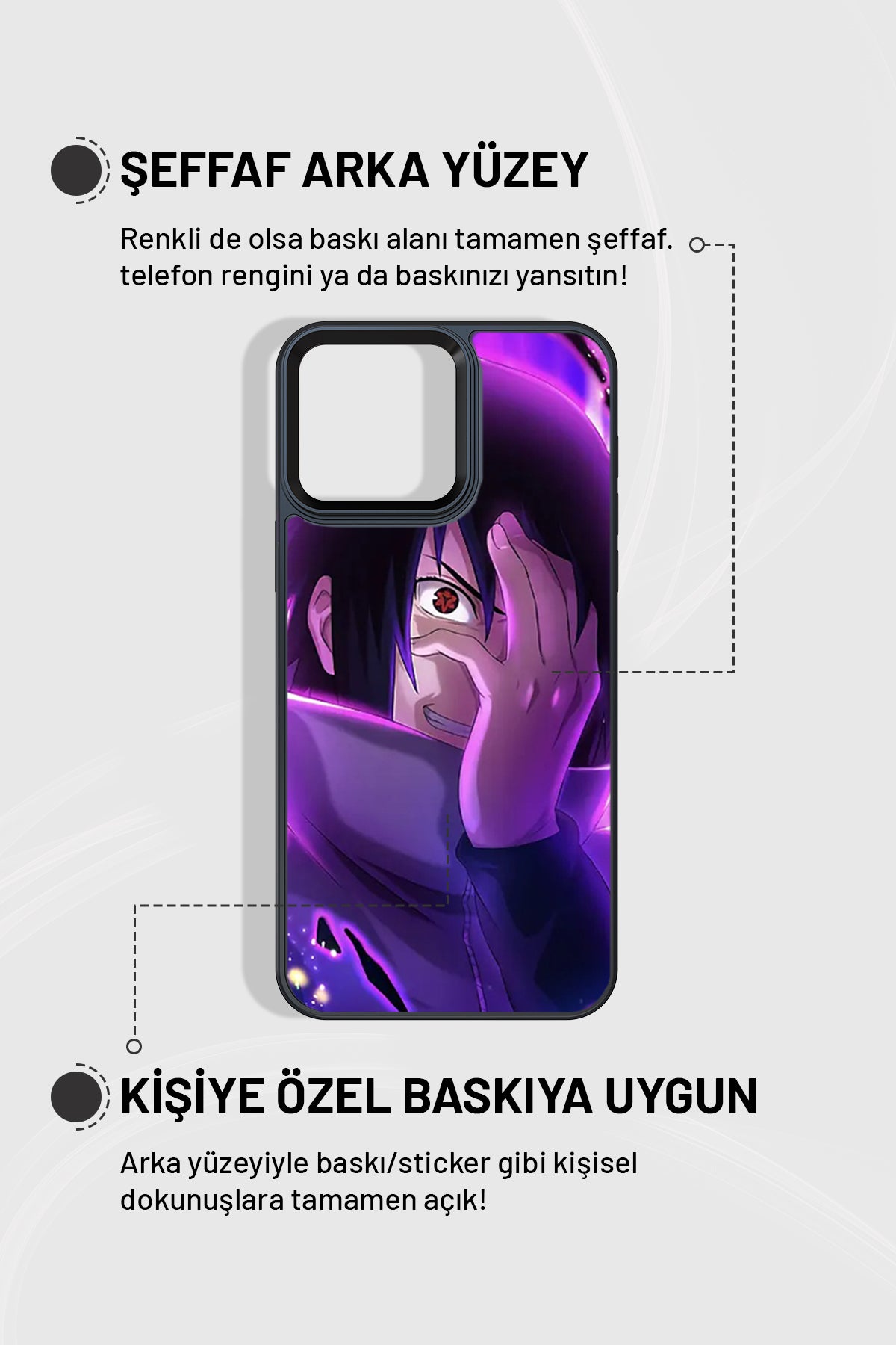 "Sasuke" Siyah İmpact Telefon Kılıfı