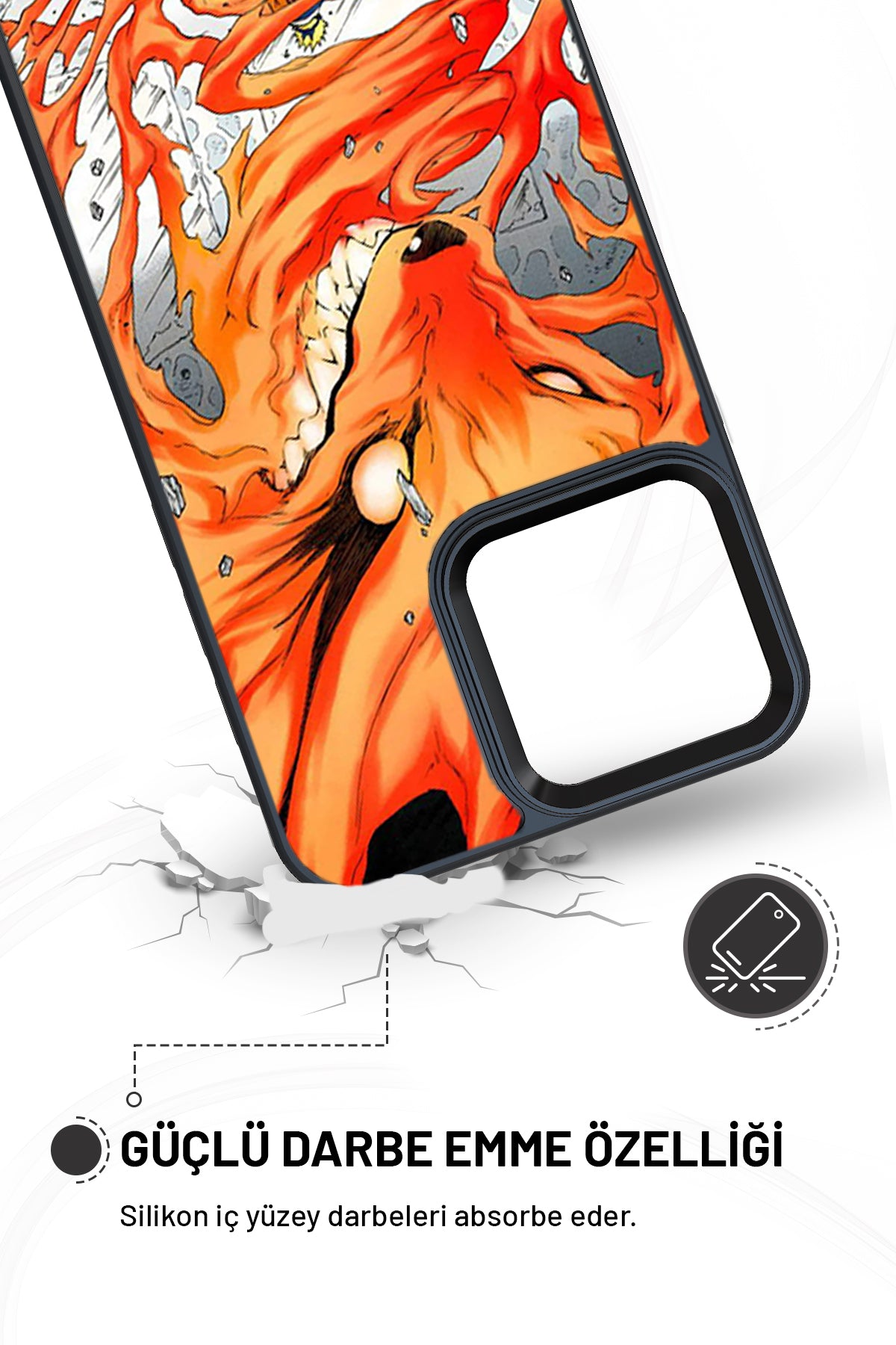 "Naruto x Kurama 2" Siyah İmpact Telefon Kılıfı