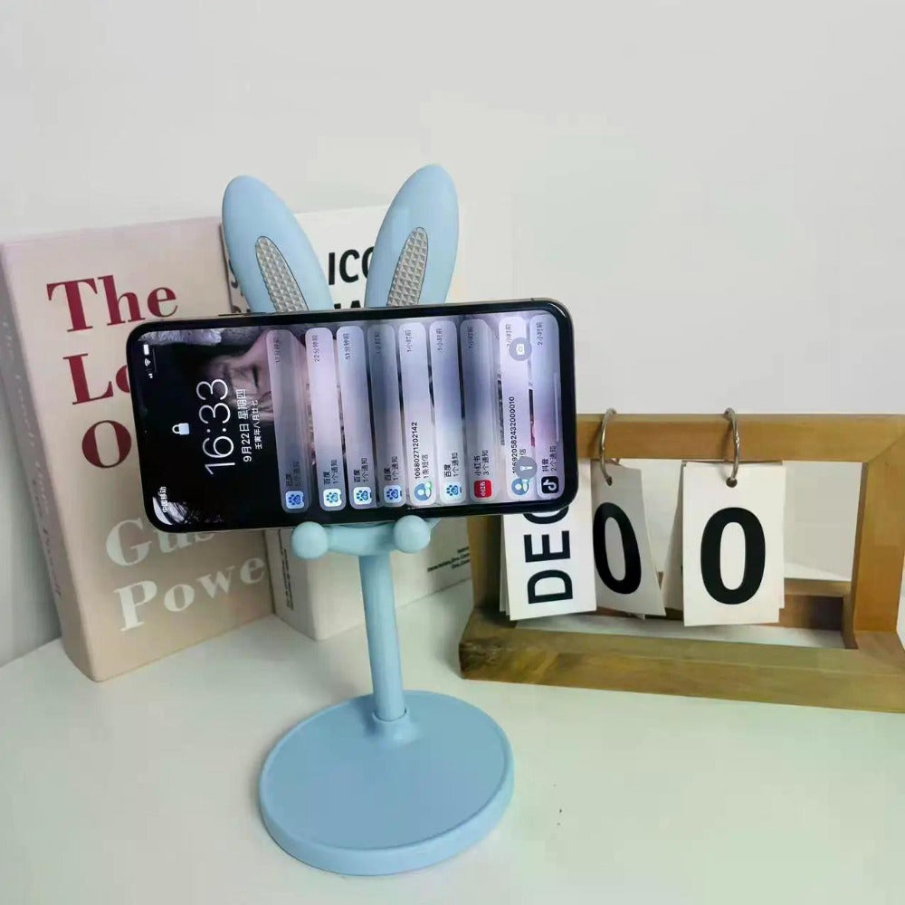 Tavşan Figürlü Mavi Telefon Tutucu Standı