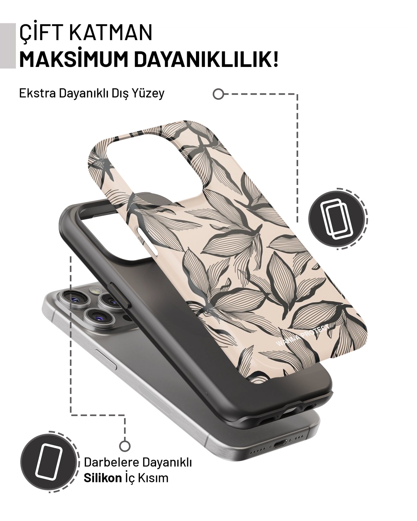 "Black Flower" PROTECT Telefon Kılıfı