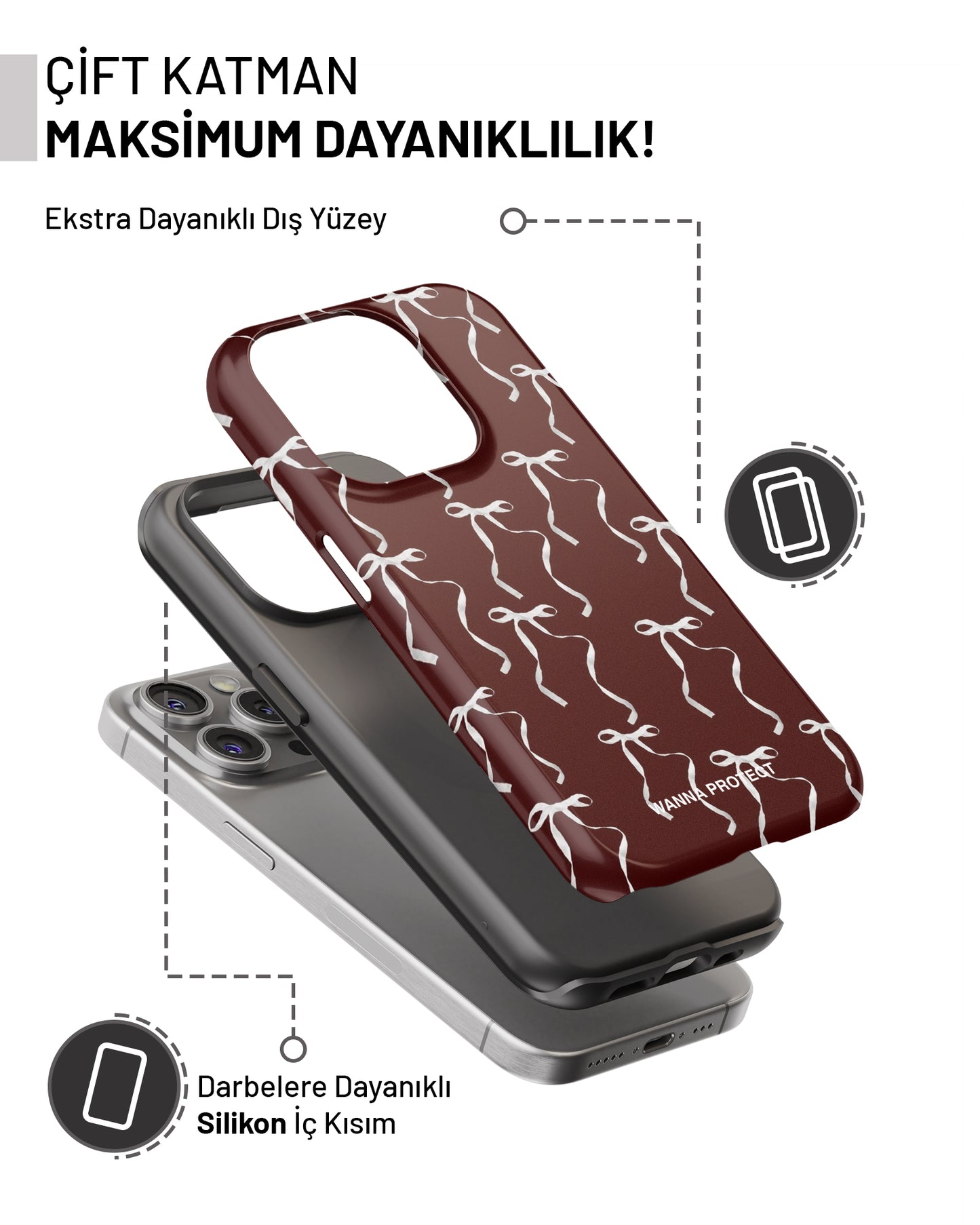 "Bordo Fiyonk" PROTECT Telefon Kılıfı