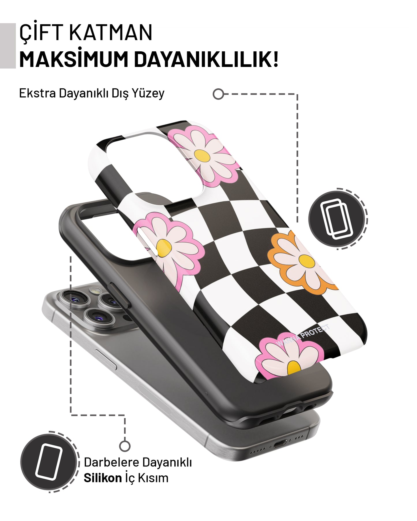 "Dama Çiçek" PROTECT Telefon Kılıfı