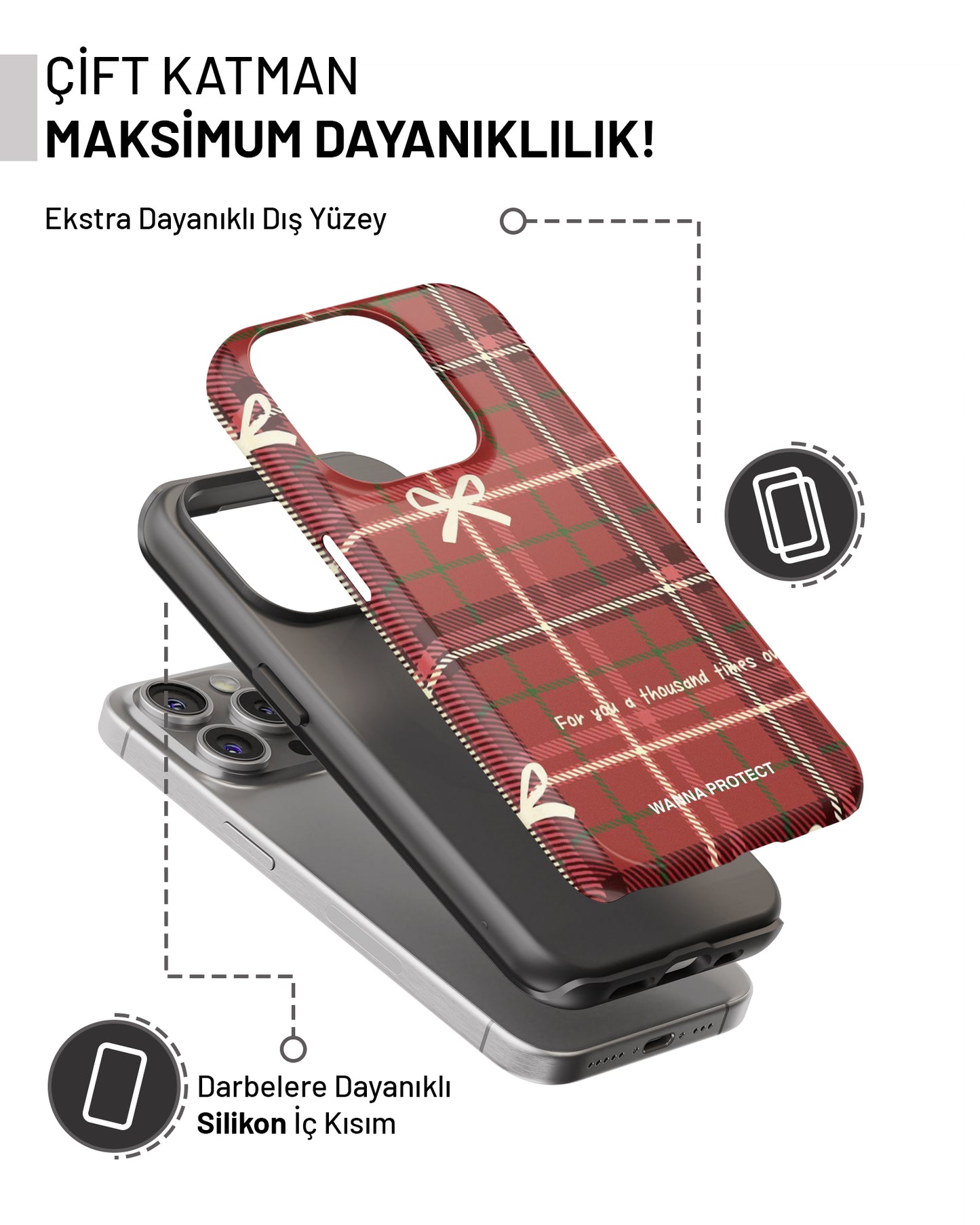 "Fiyonk Ekose" PROTECT Telefon Kılıfı