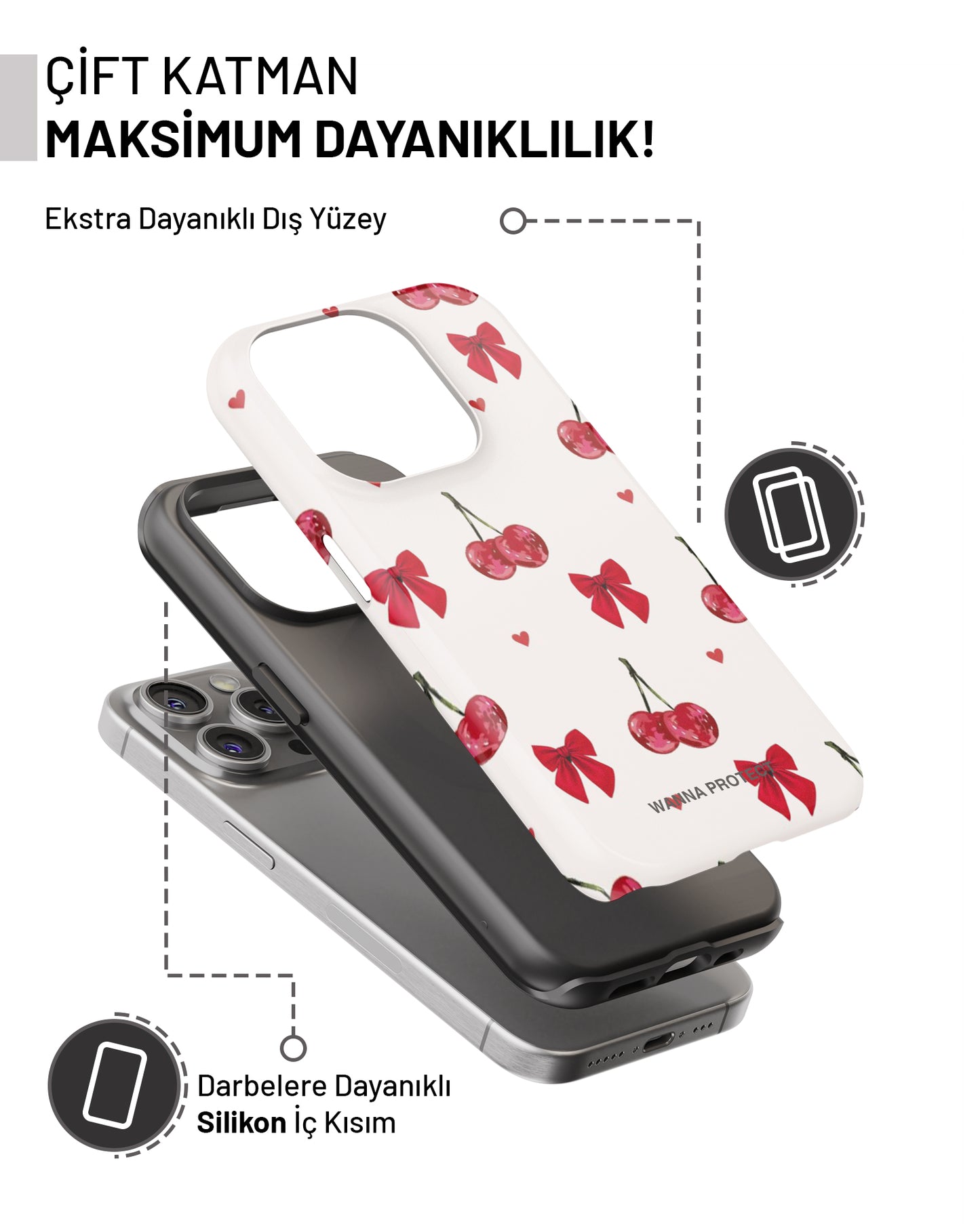 "Fiyonk Kiraz" PROTECT Telefon Kılıfı
