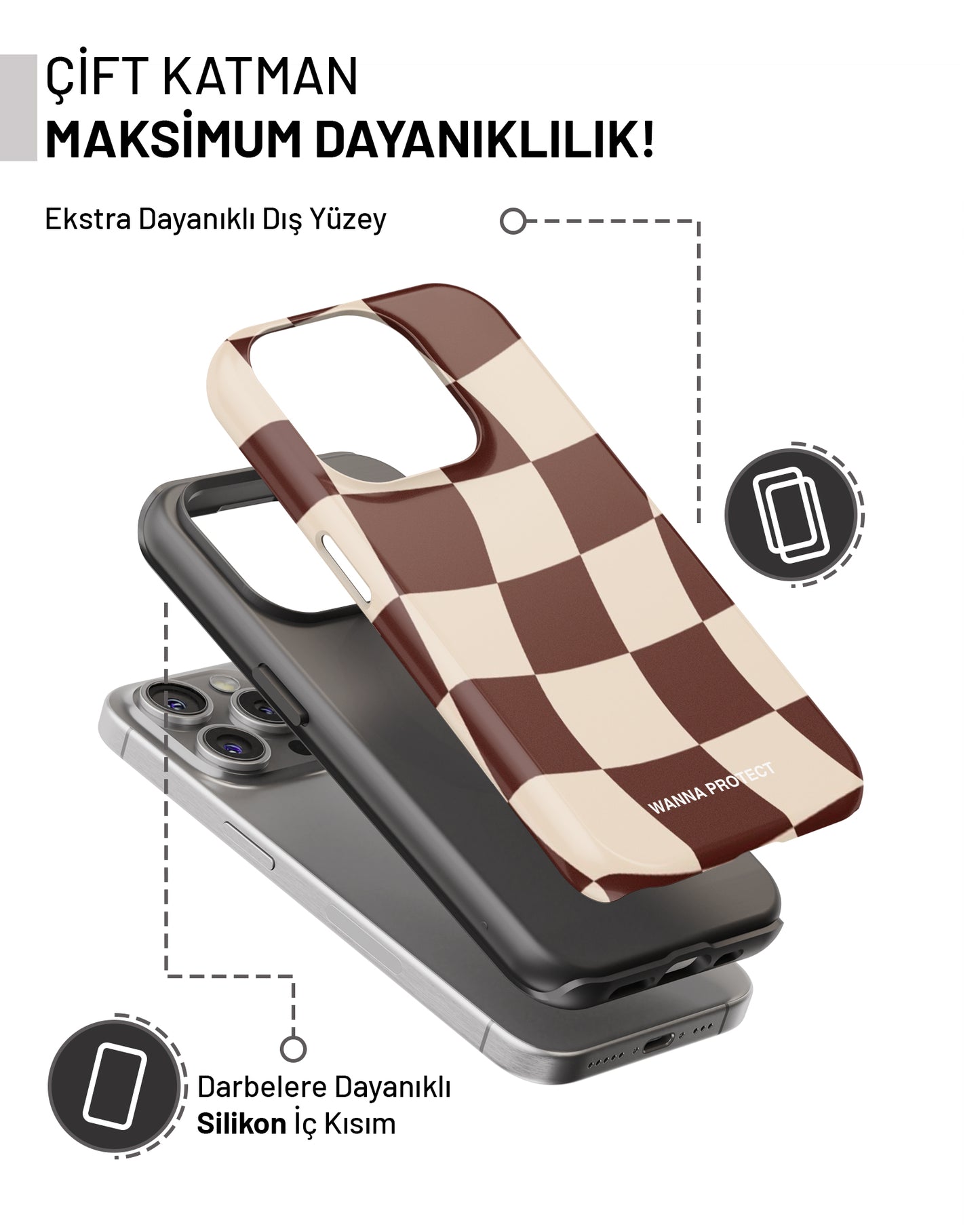 "Kahverengi Dama" PROTECT Telefon Kılıfı