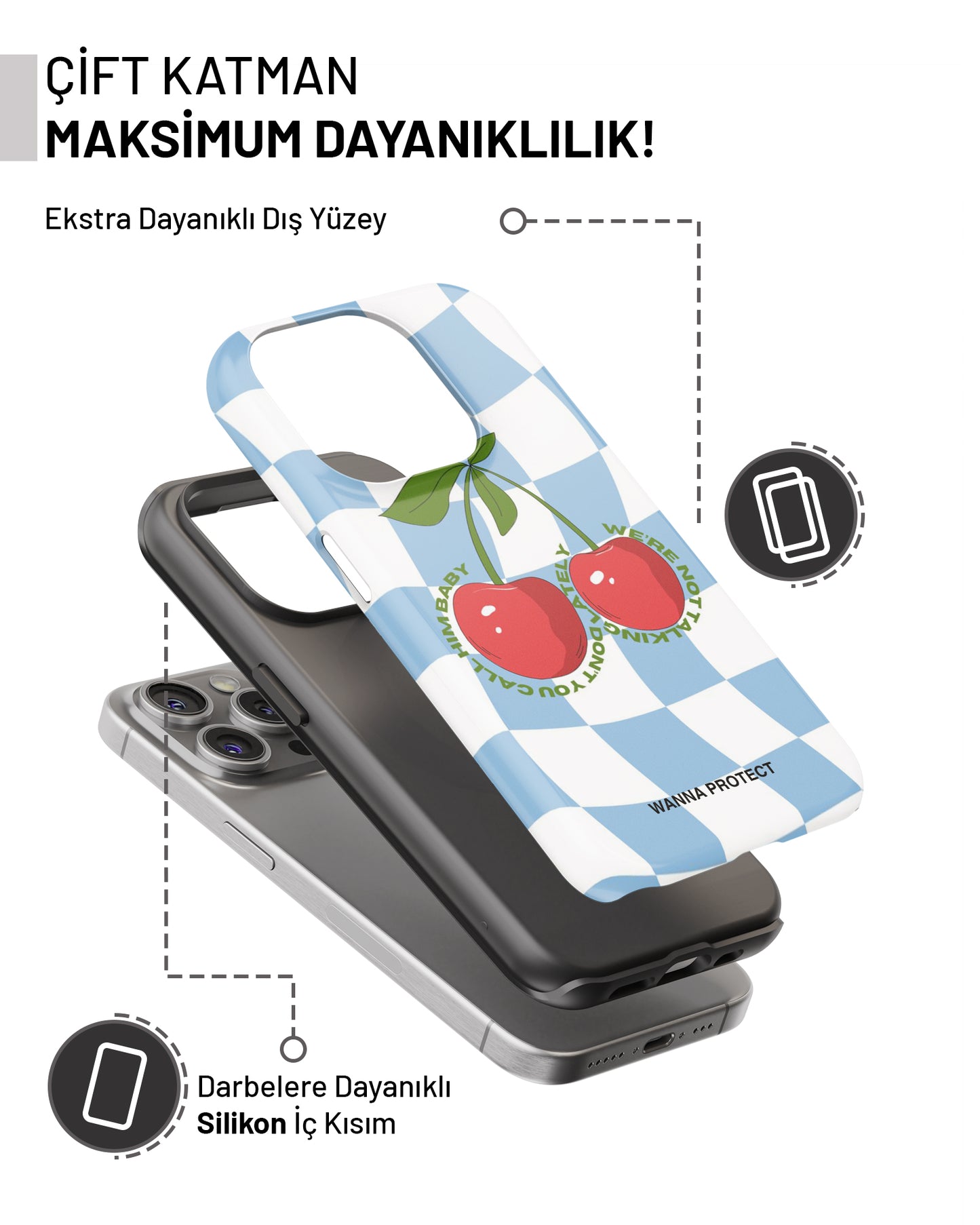 "Blue Cherry" PROTECT Telefon Kılıfı