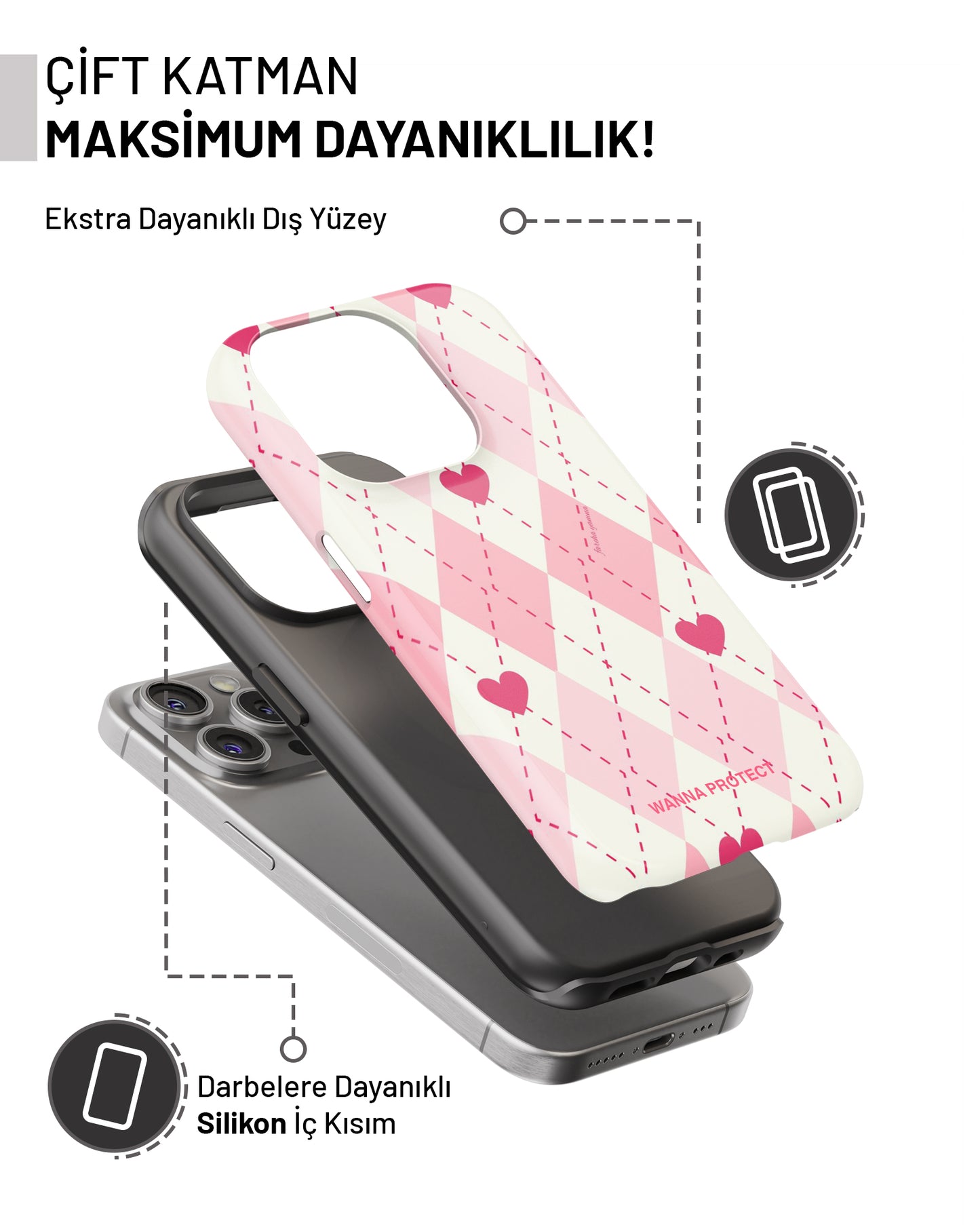 "Pembe Baklava" PROTECT Telefon Kılıfı