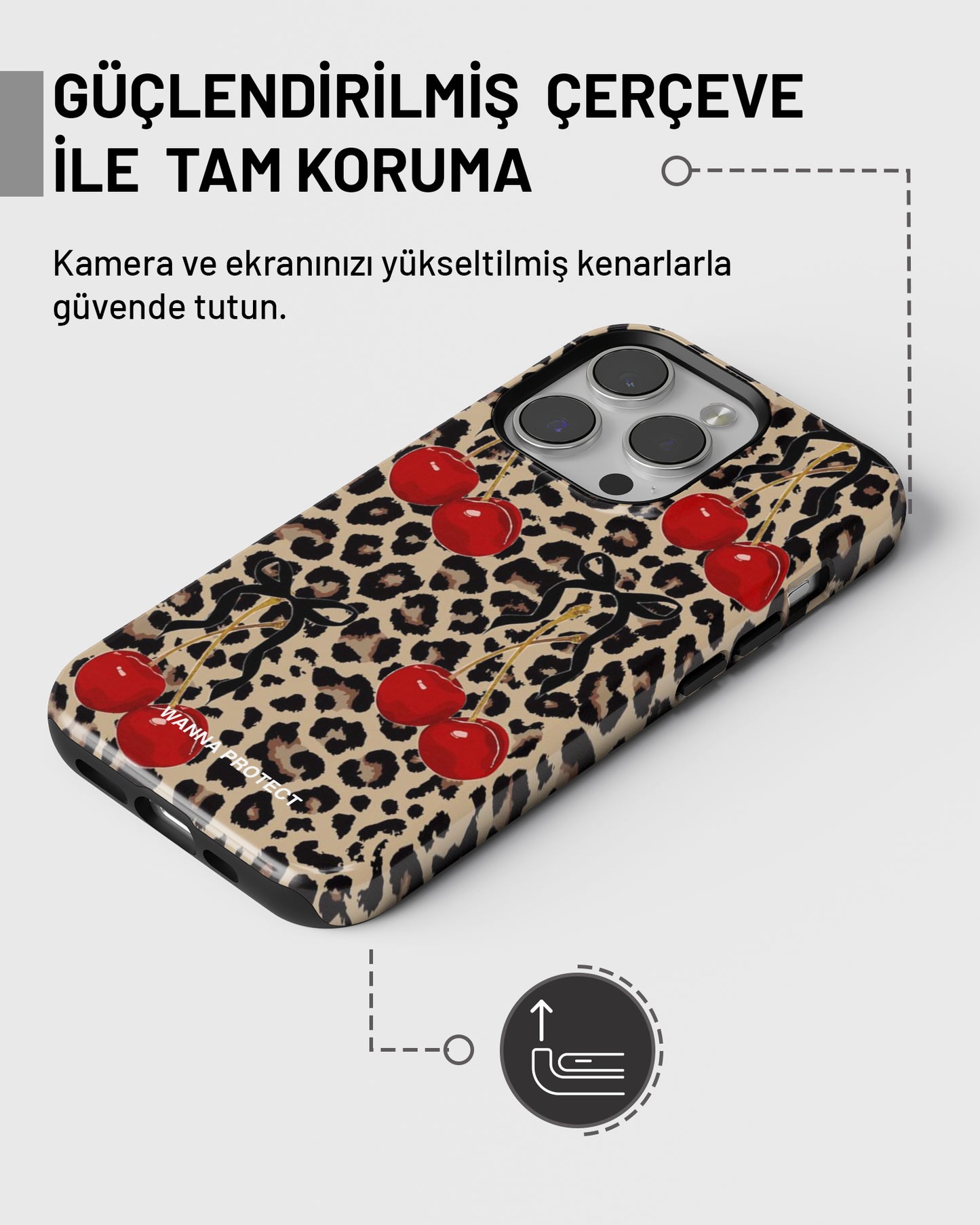 "Leopar Cherry" PROTECT Telefon Kılıfı