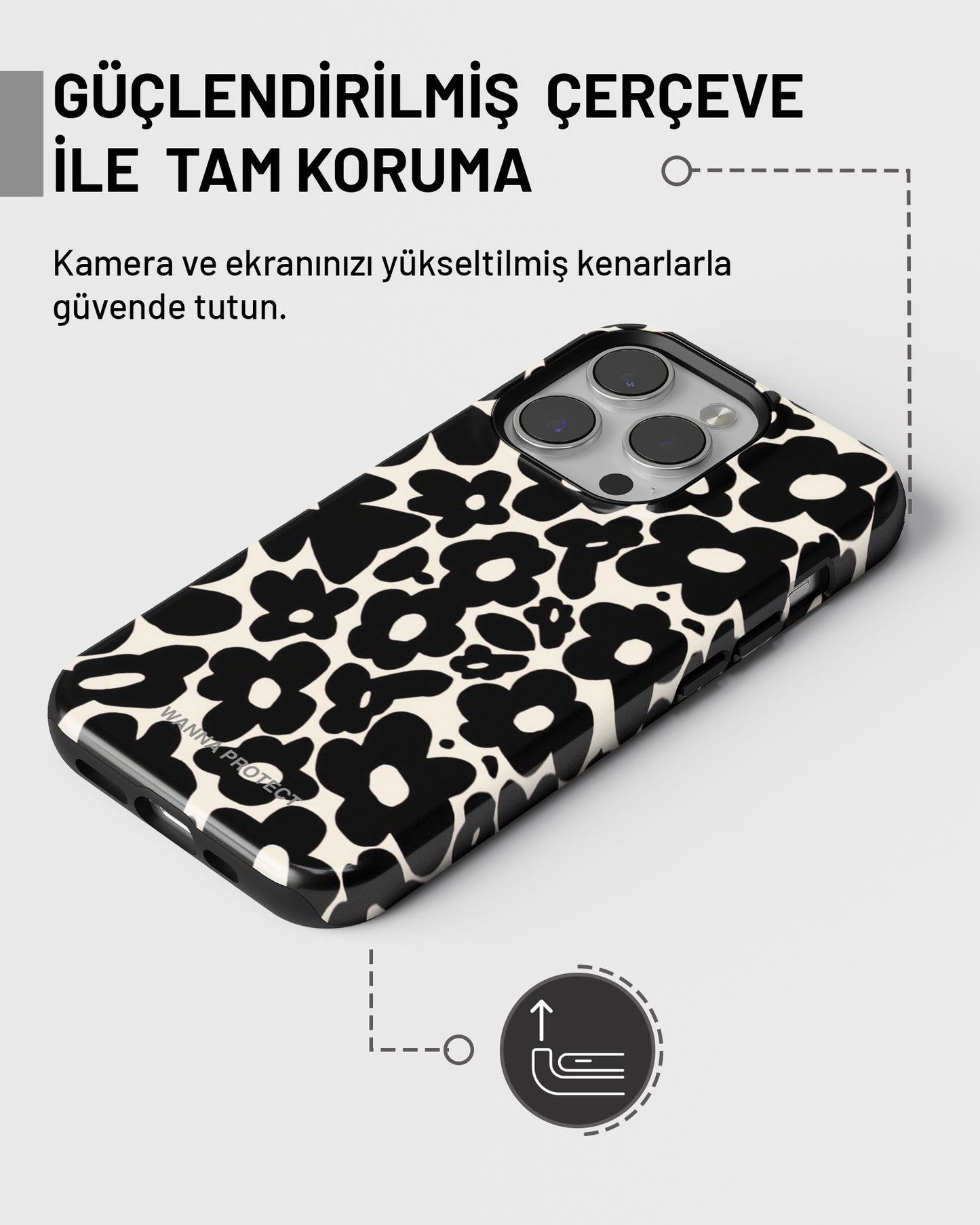 "Siyah Papatya" PROTECT Telefon Kılıfı