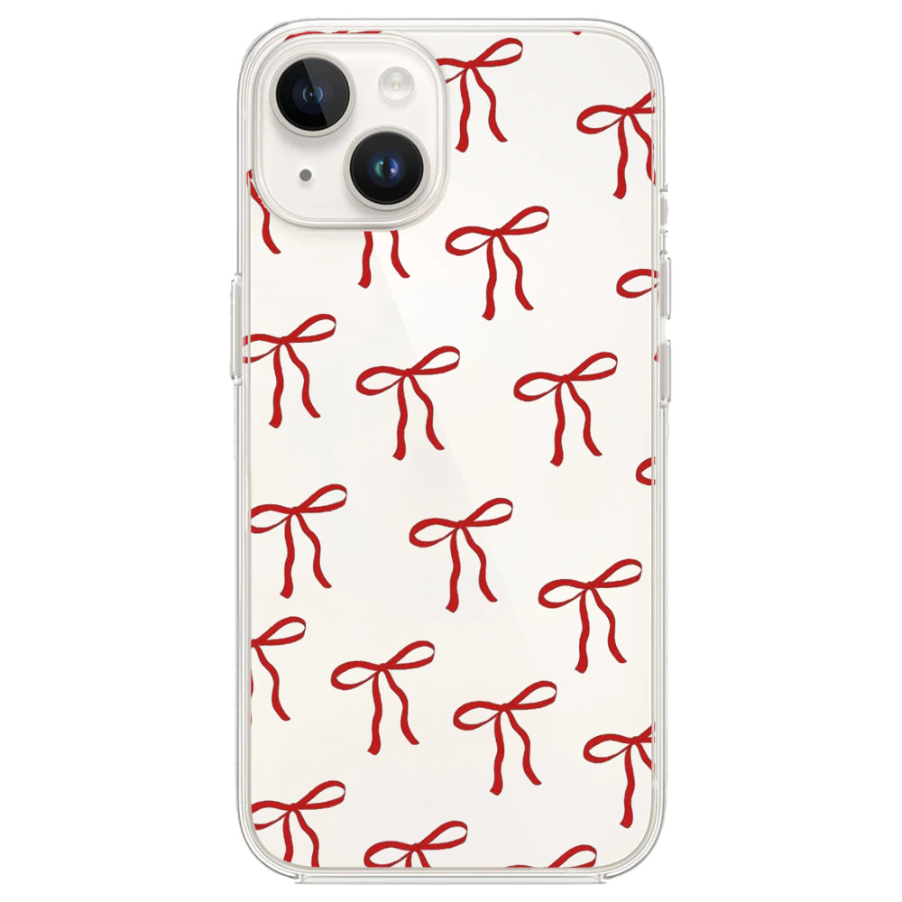 "Kırmızı Fİyonklar" Şeffaf Telefon Kılıfı