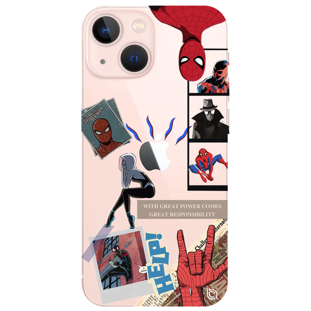 "Spiderman Kolaj" Şeffaf Kılıf