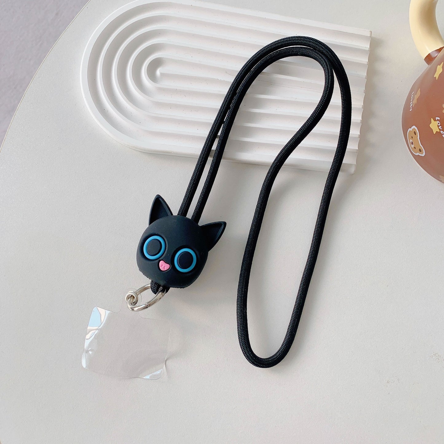 Figürlü Telefon Boyun Askısı Kedi