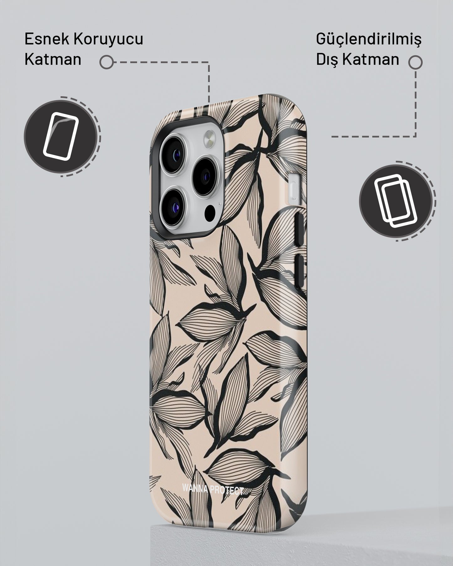 "Black Flower" PROTECT Telefon Kılıfı