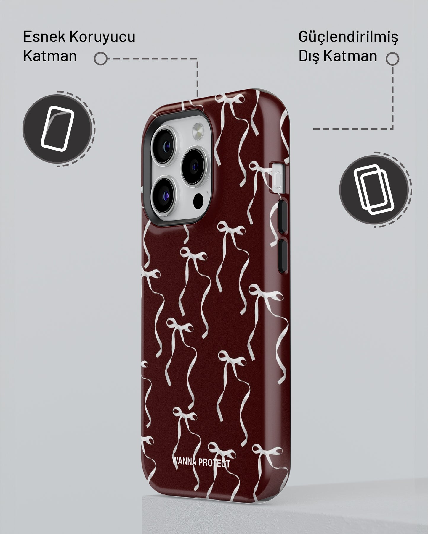 "Bordo Fiyonk" PROTECT Telefon Kılıfı