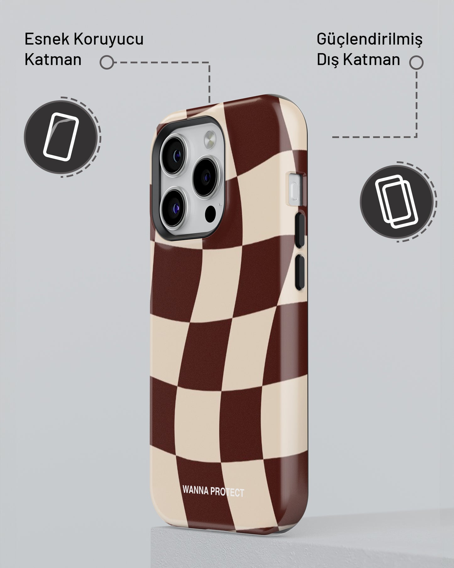 "Kahverengi Dama" PROTECT Telefon Kılıfı