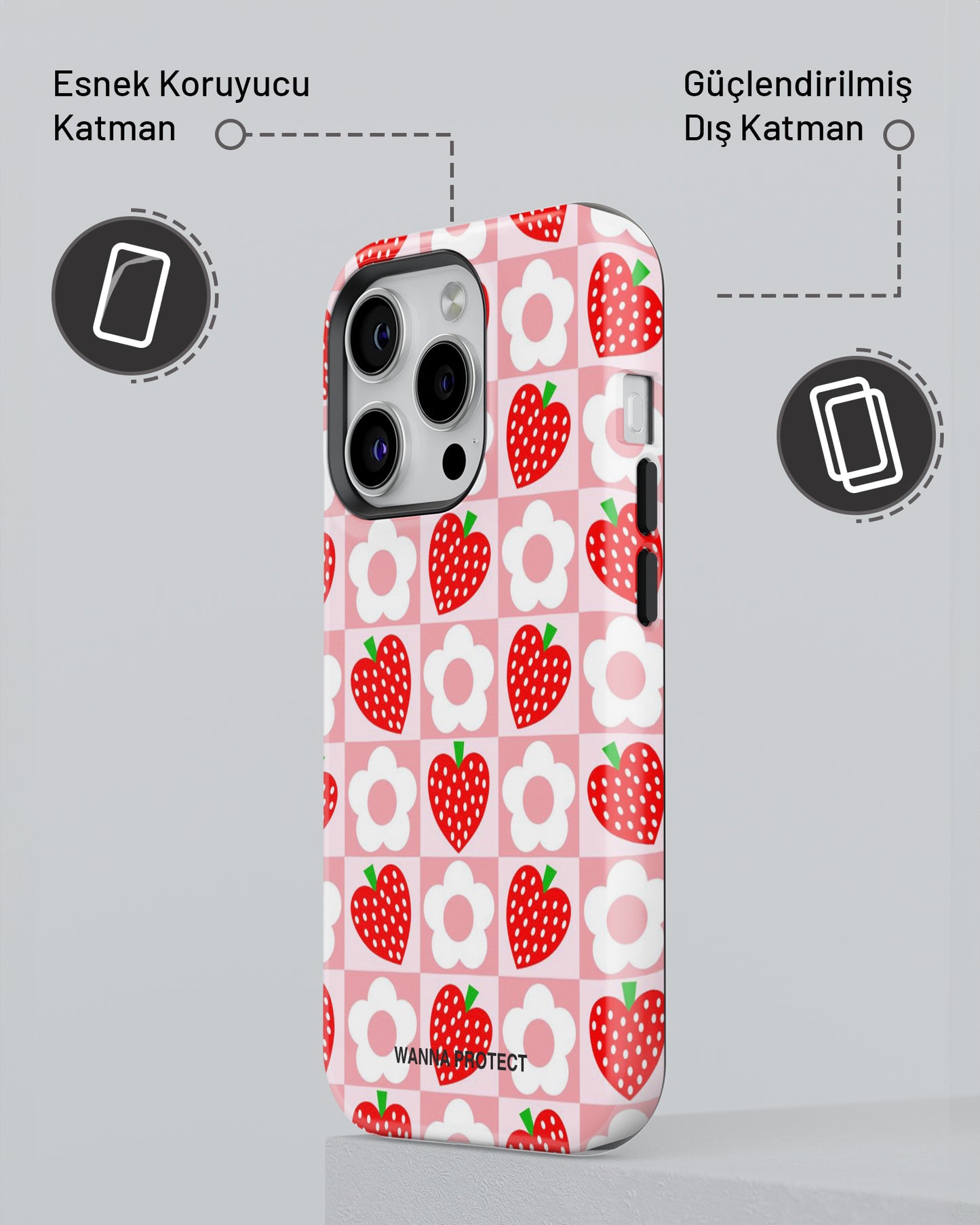 "Kiraz Papatya" PROTECT Telefon Kılıfı