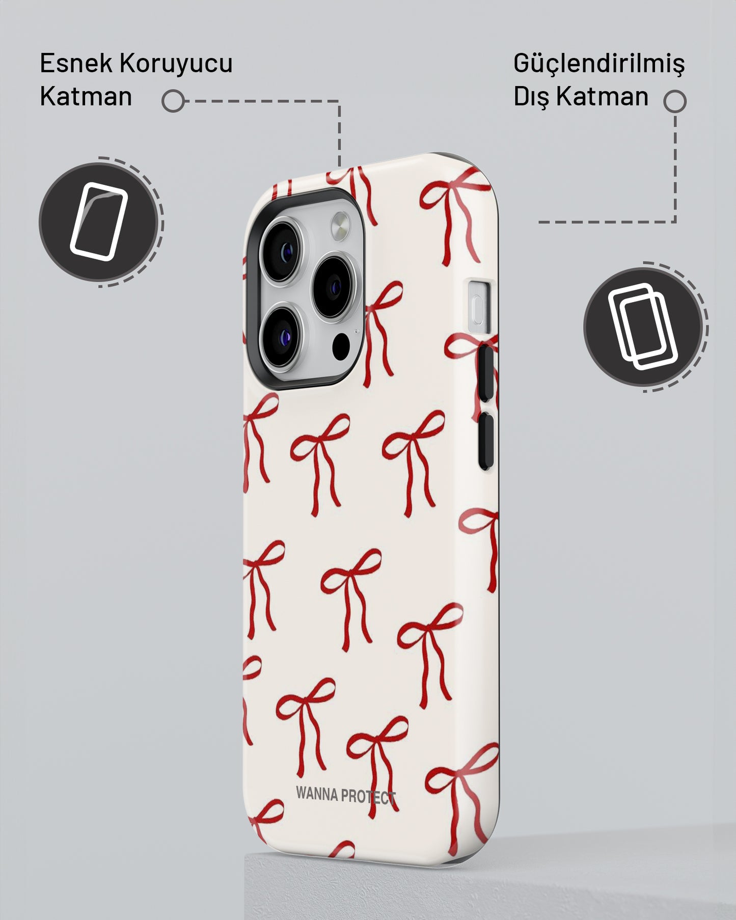 "Red Fiyonk" PROTECT Telefon Kılıfı