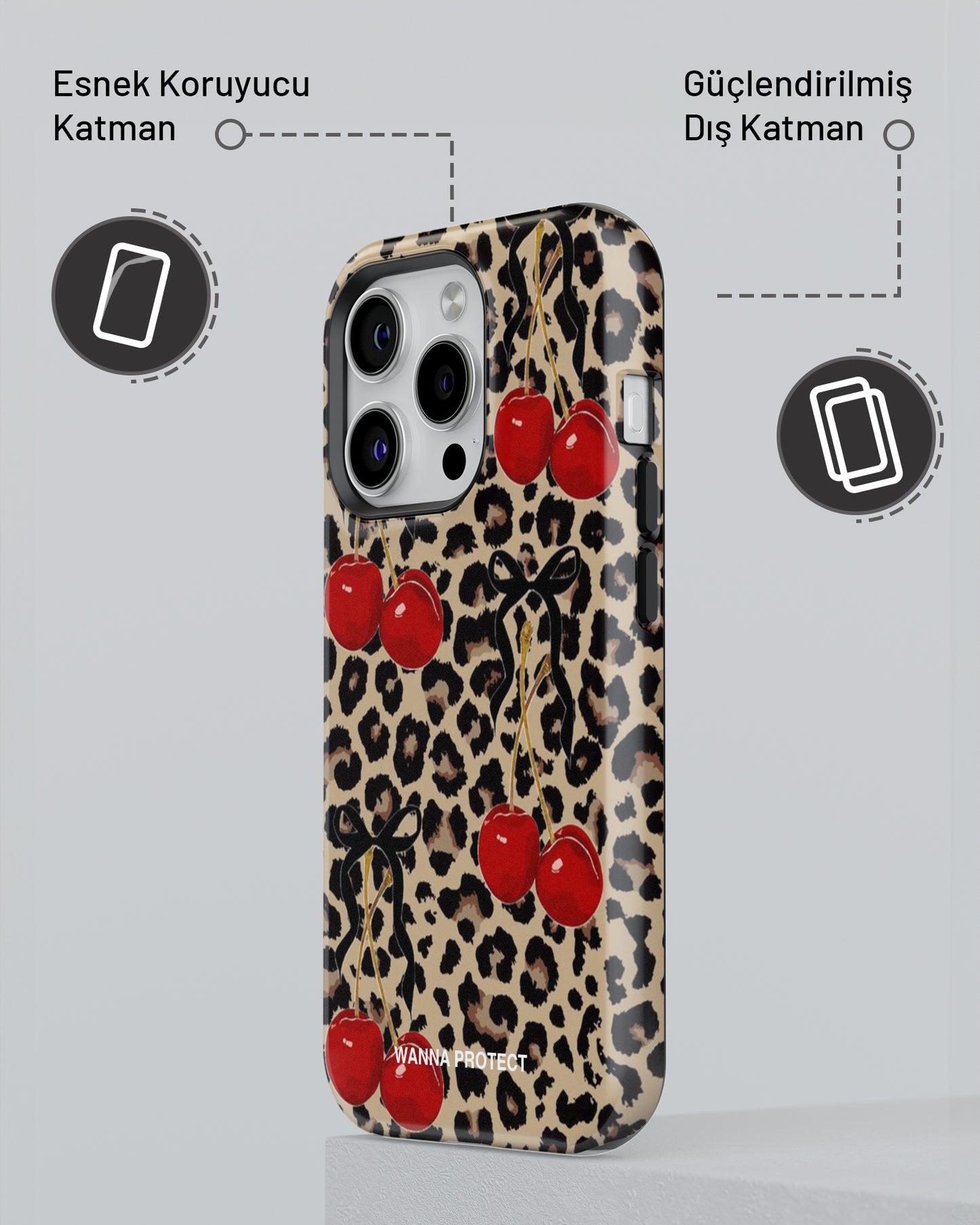 "Leopar Cherry" PROTECT Telefon Kılıfı