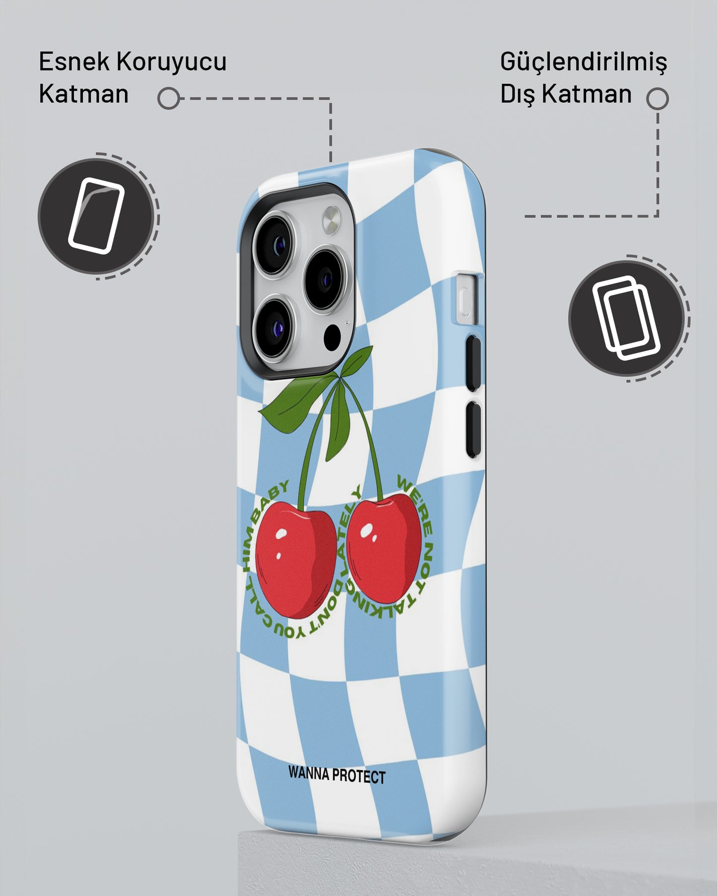 "Blue Cherry" PROTECT Telefon Kılıfı