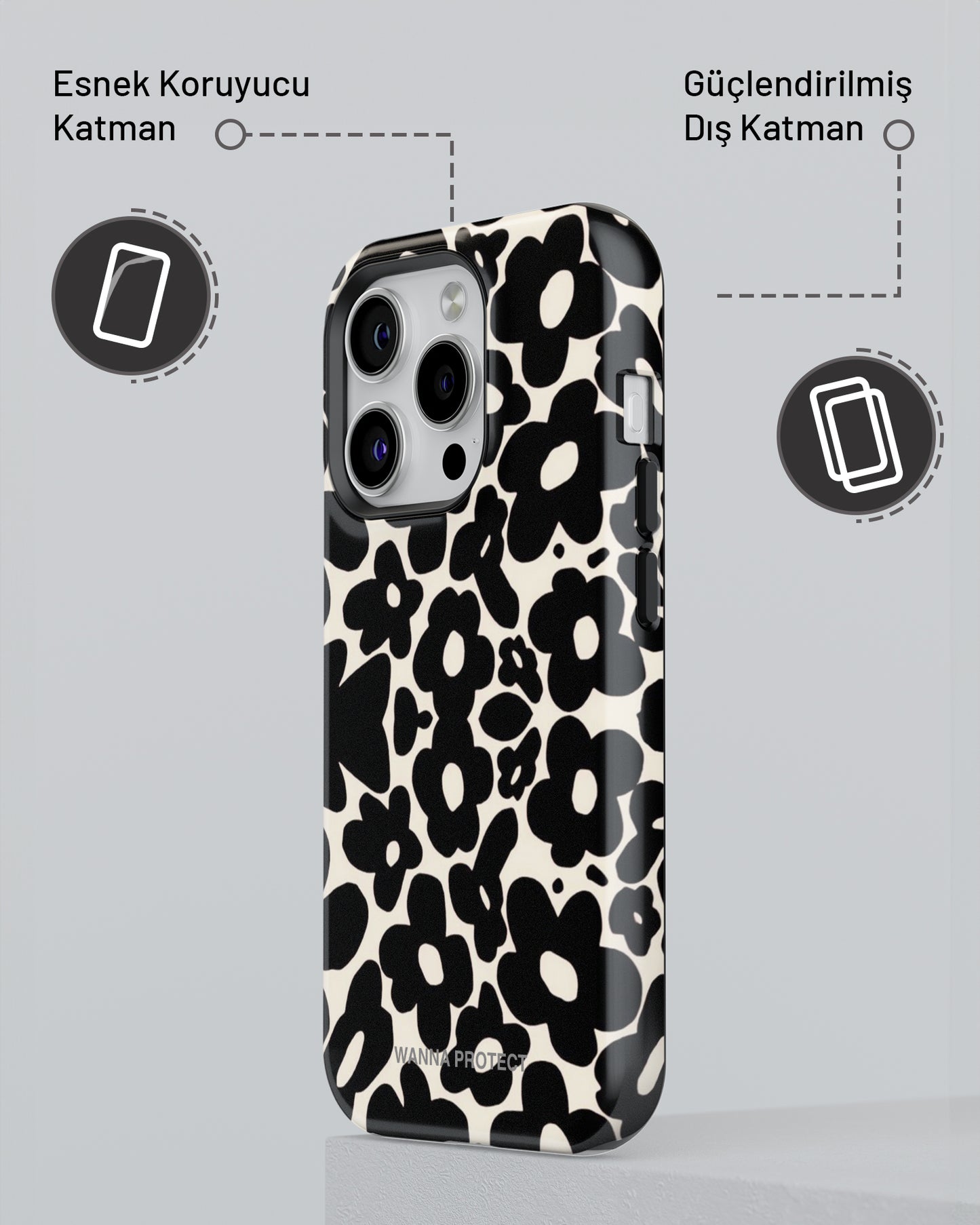 "Siyah Papatya" PROTECT Telefon Kılıfı