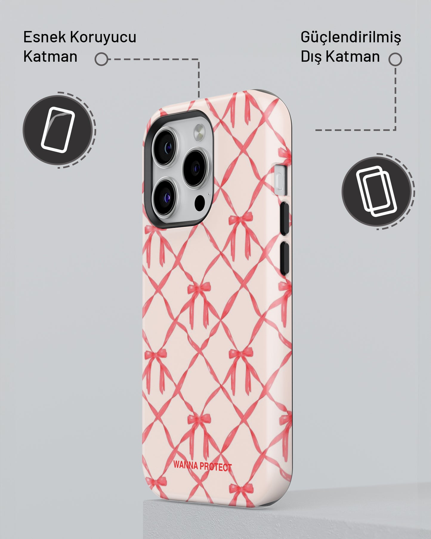 "Pembe Fiyonk" PROTECT Telefon Kılıfı