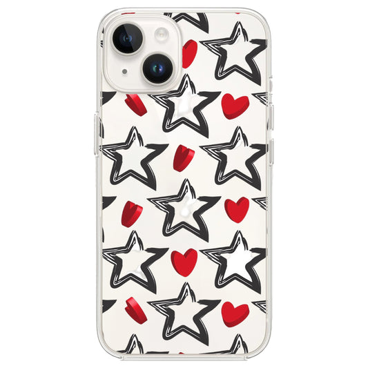 "Yıldızlar Kalpler" Şeffaf Telefon Kılıfı