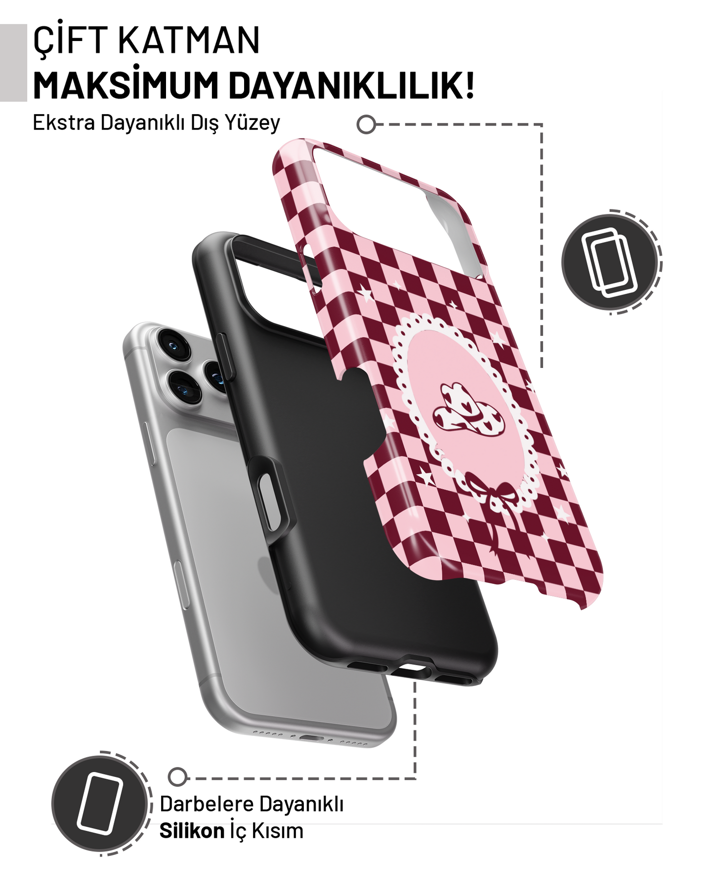 "Pembe ekose cowboy" PROTECT Telefon Kılıfı