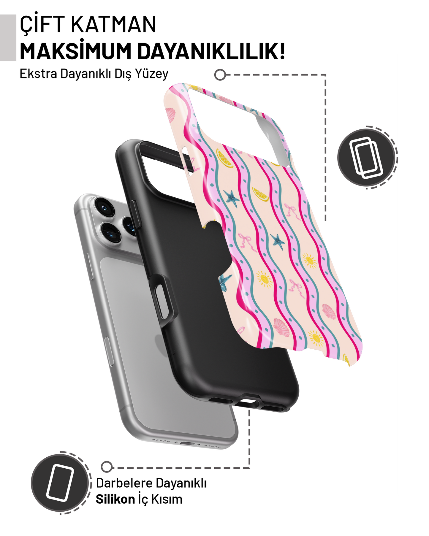 Summer Collection Pink Wave PROTECT Telefon Kılıfı
