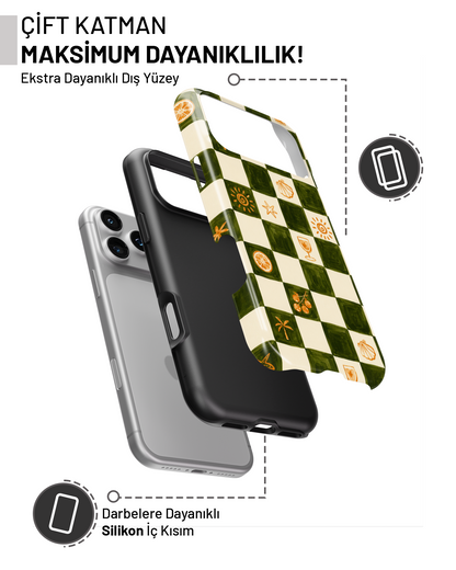 Summer Collection Olive Checker PROTECT Telefon Kılıfı