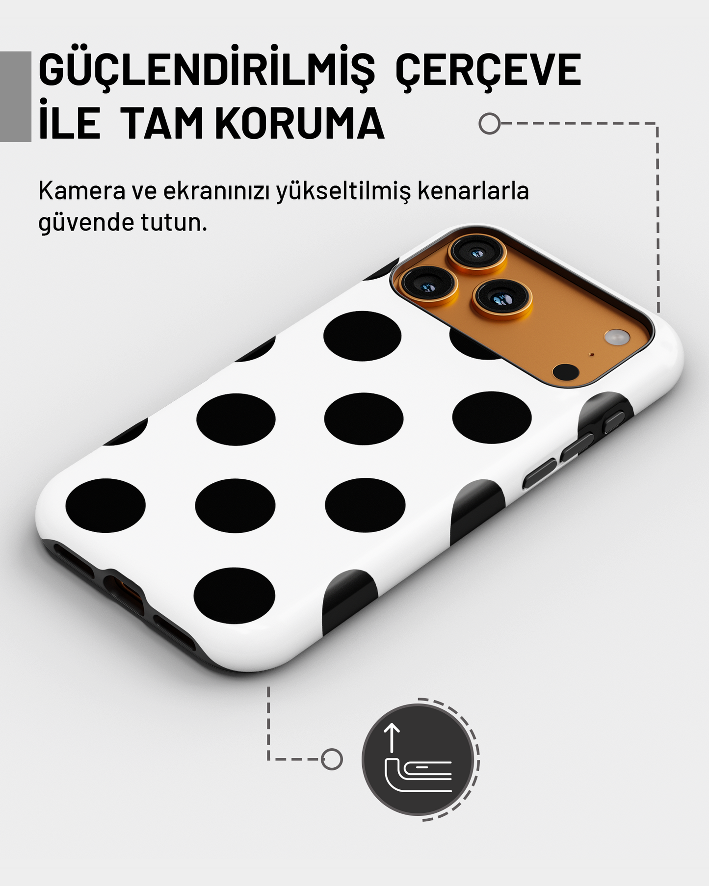 Summer Collection Siyah Puantiye PROTECT Telefon Kılıfı