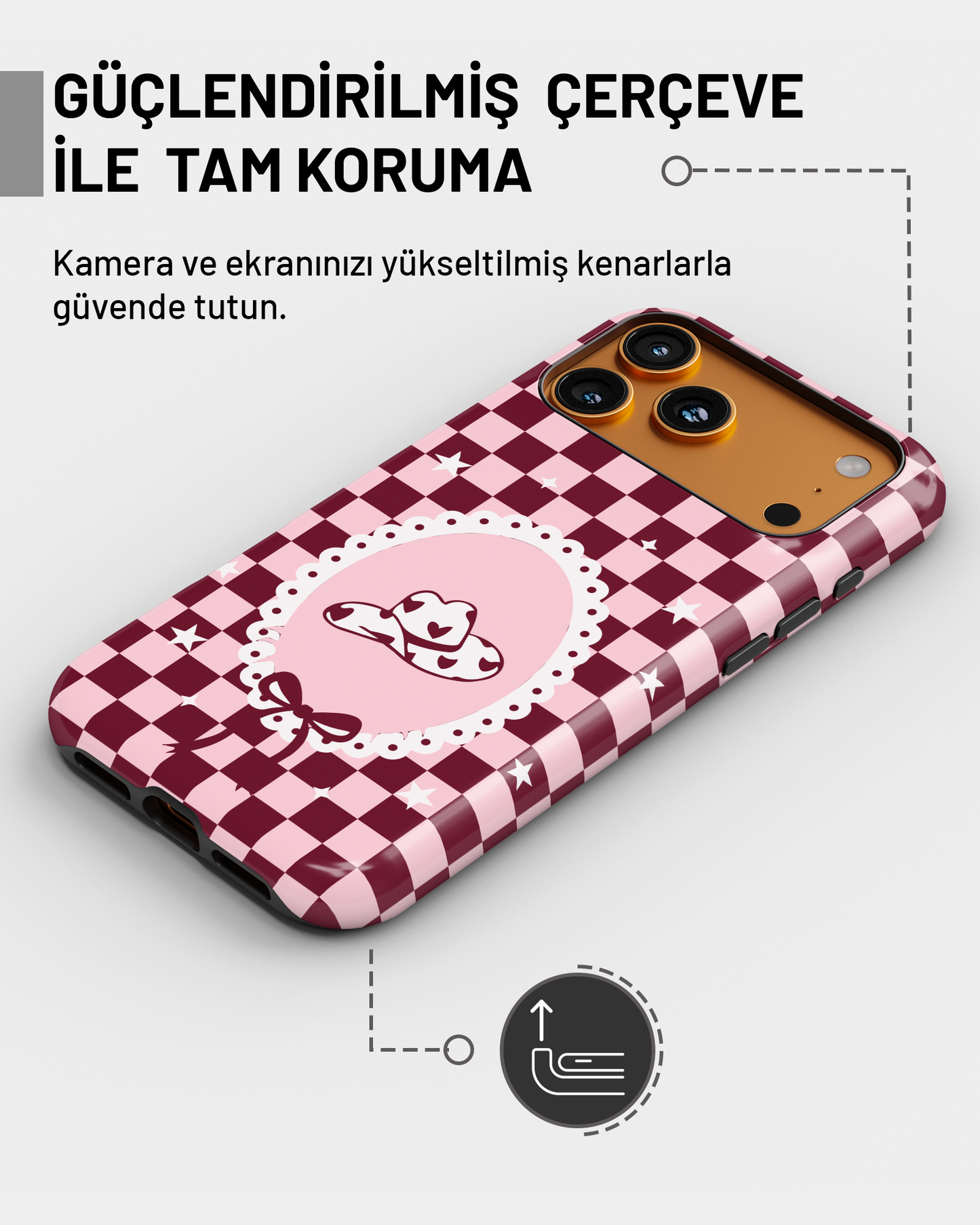 "Pembe ekose cowboy" PROTECT Telefon Kılıfı