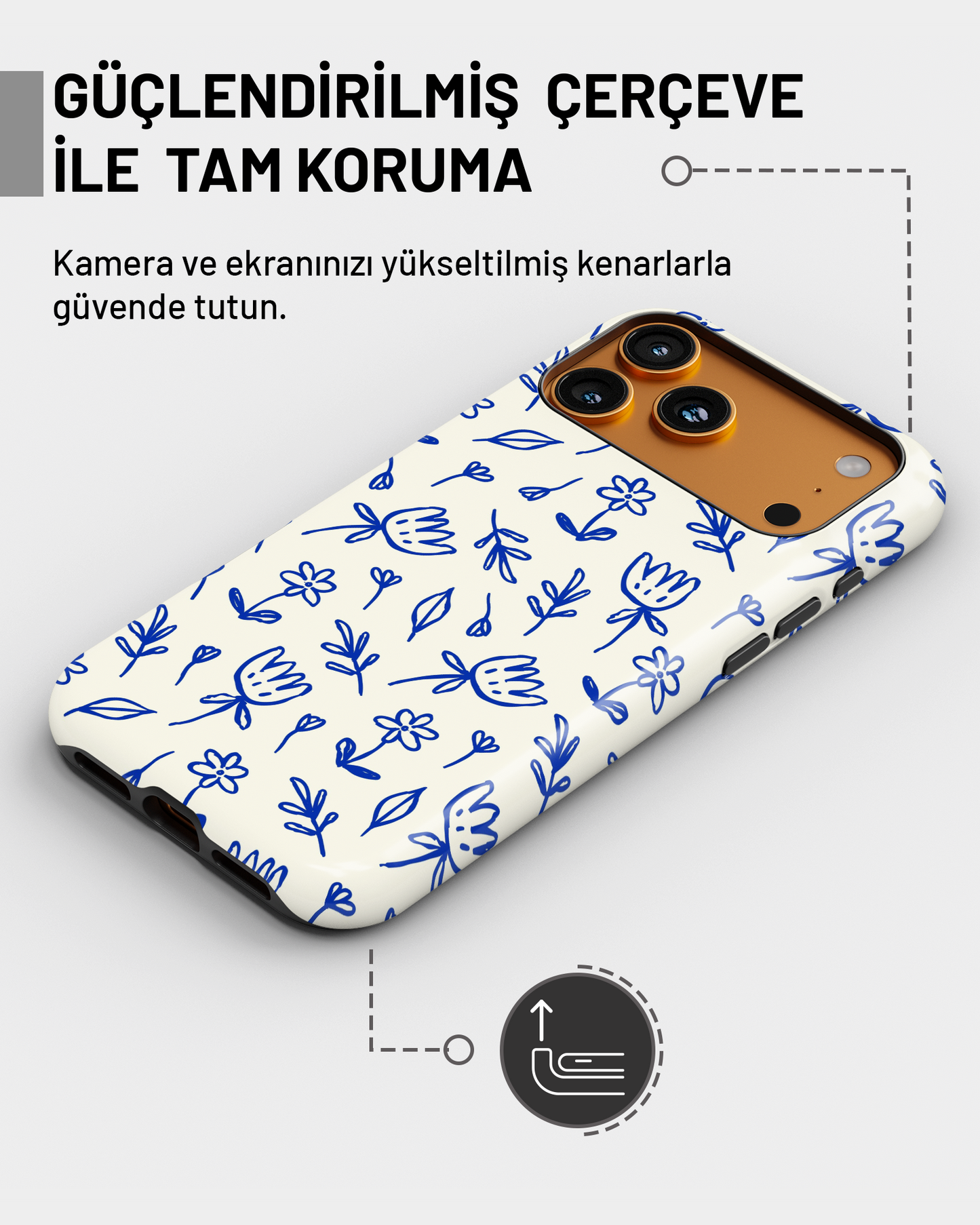 Summer Collection Blue Doodle PROTECT Telefon Kılıfı