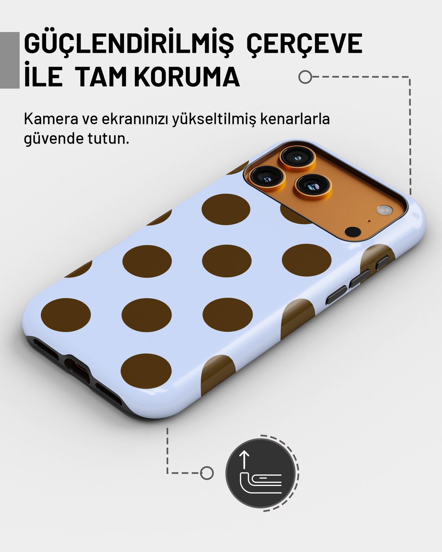 Summer Collection Kahverengi Puantiye PROTECT Telefon Kılıfı