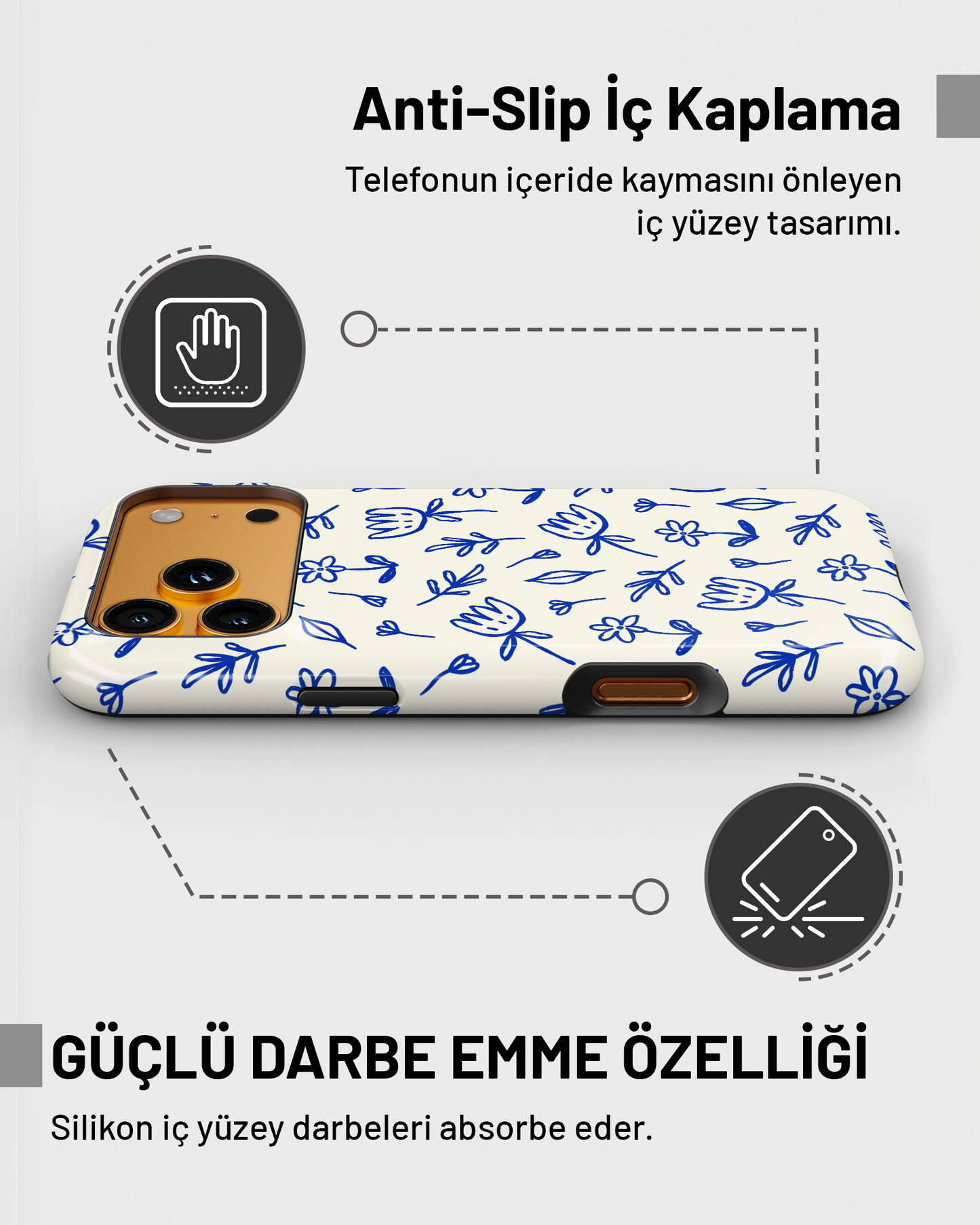 Summer Collection Blue Doodle PROTECT Telefon Kılıfı