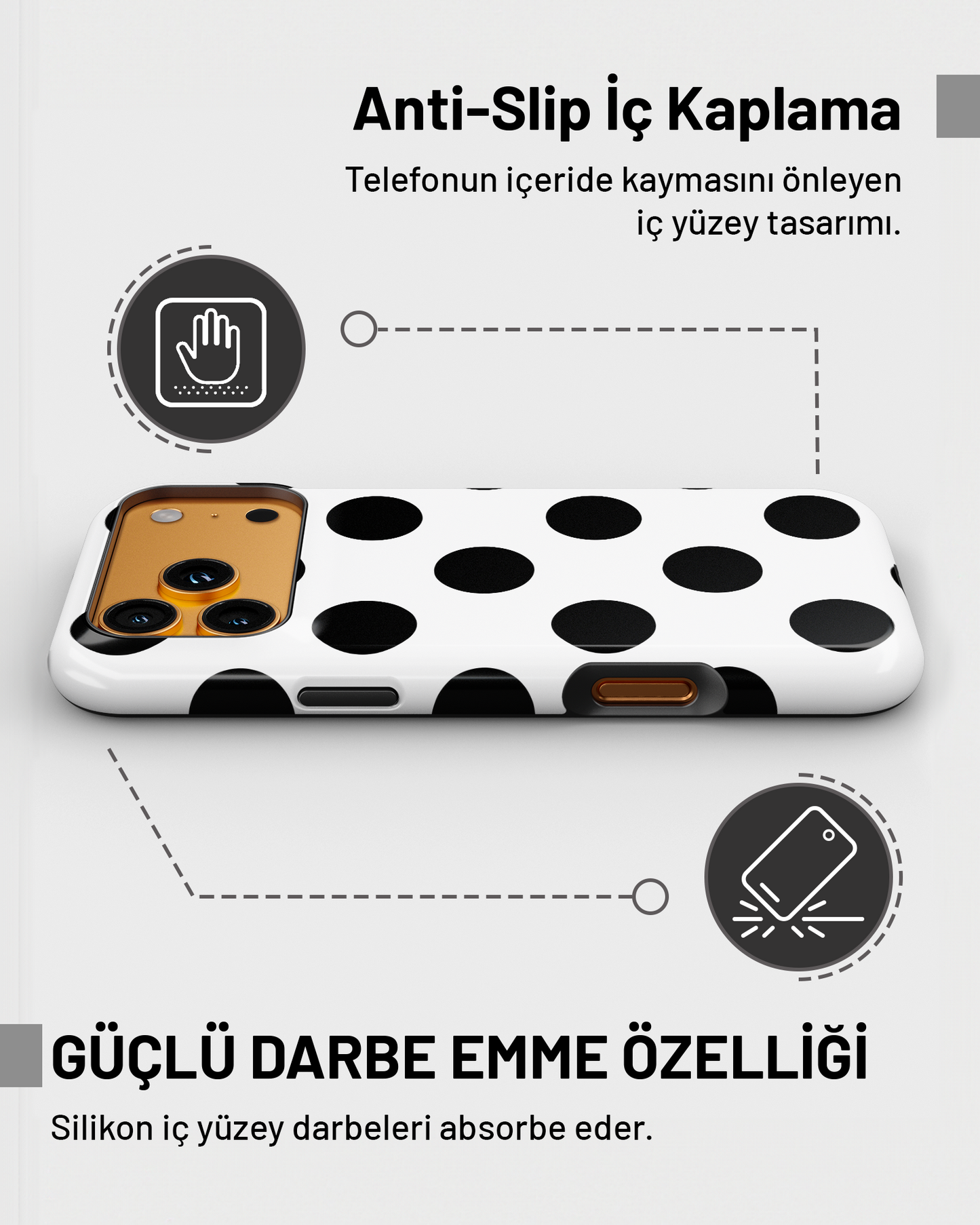 Summer Collection Siyah Puantiye PROTECT Telefon Kılıfı