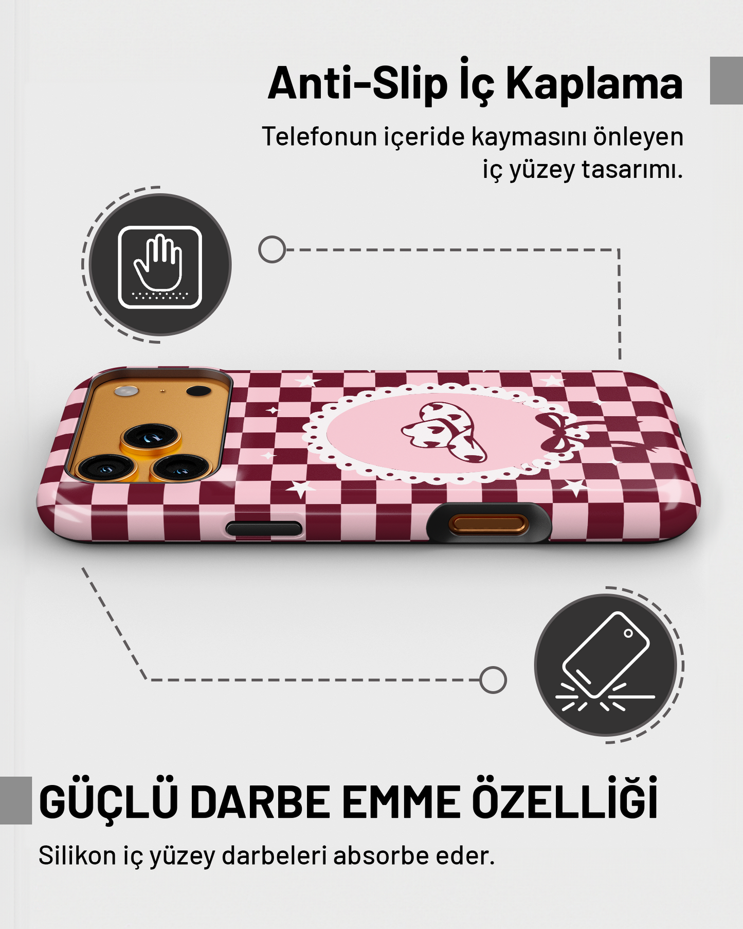 "Pembe ekose cowboy" PROTECT Telefon Kılıfı