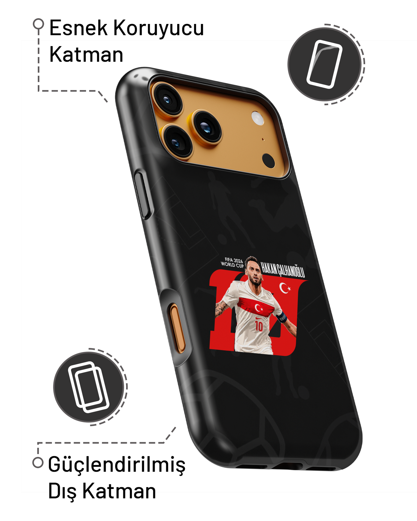 Türkiye WC 2026 Hakan Çalhanoğlu PROTECT Telefon Kılıfı