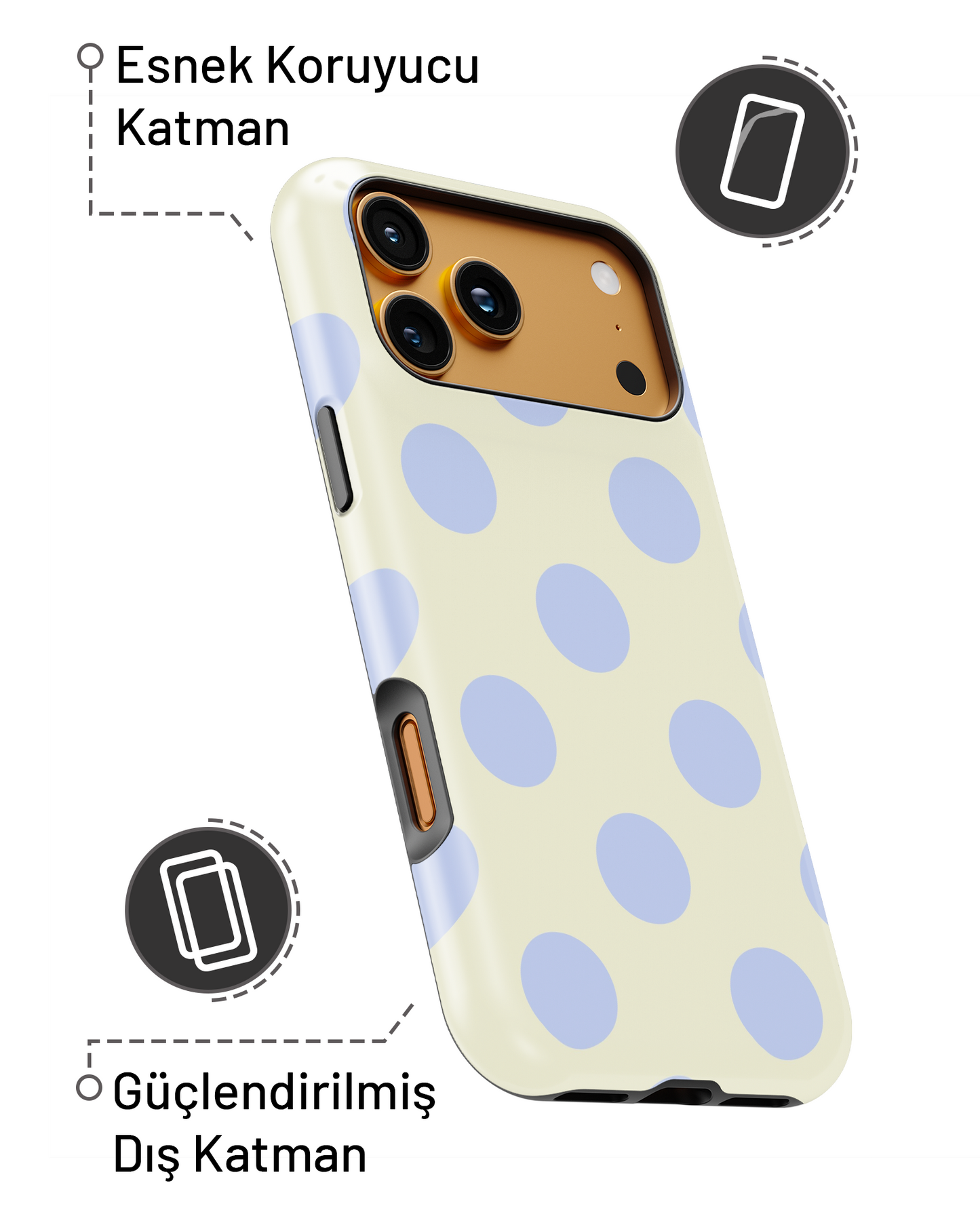 Summer Collection Mavi Puantiye PROTECT Telefon Kılıfı