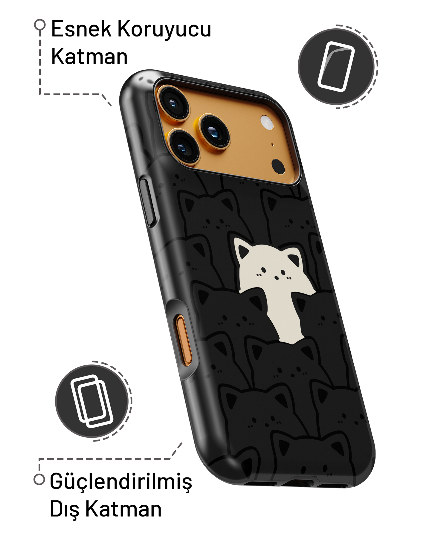 "Beyaz Kedi" PROTECT Telefon Kılıfı
