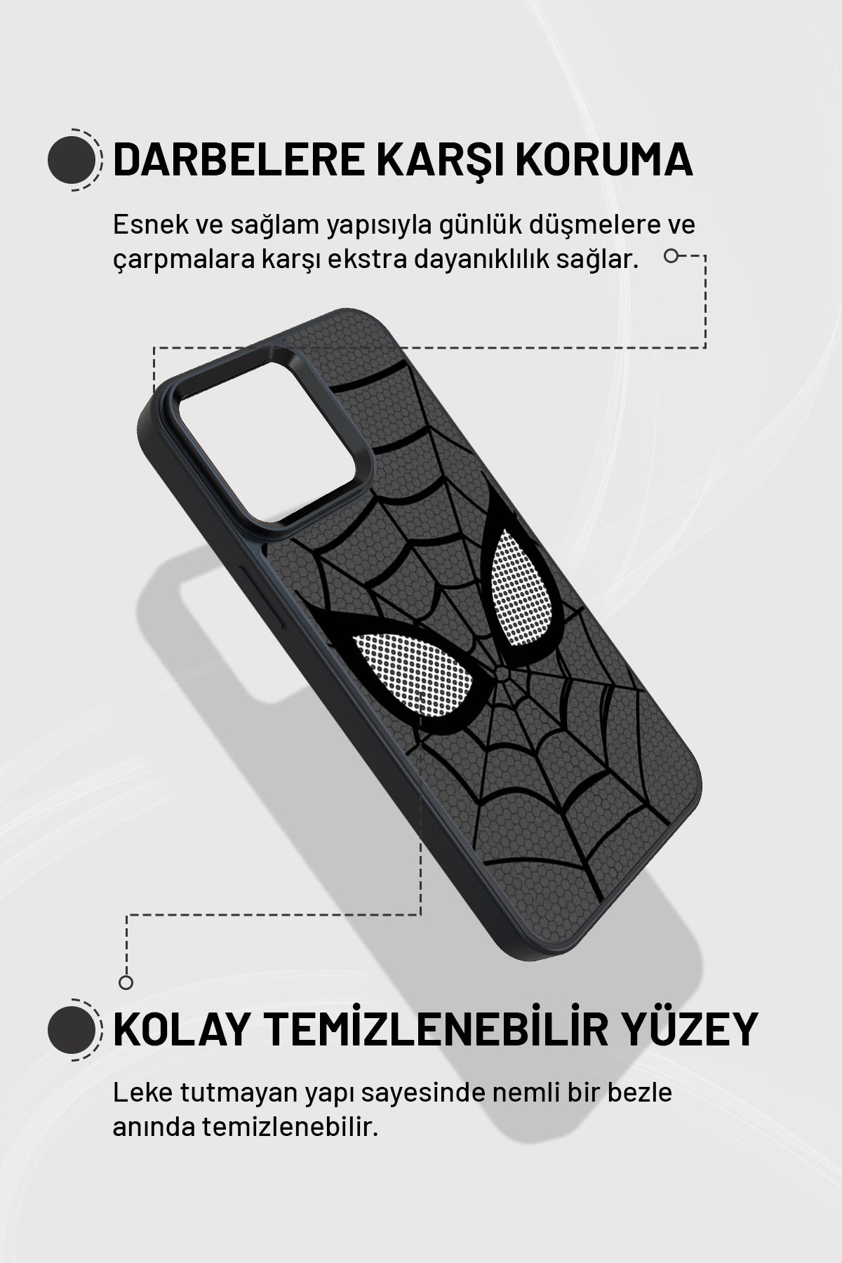 "Siyah Spider" Siyah İmpact Telefon Kılıfı