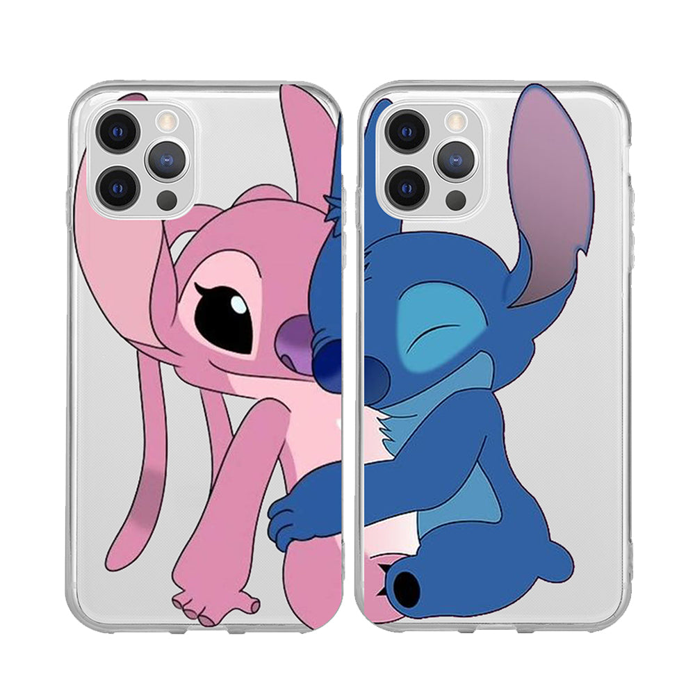 "Angel & Stitch" Couple Şeffaf Telefon Kılıfı